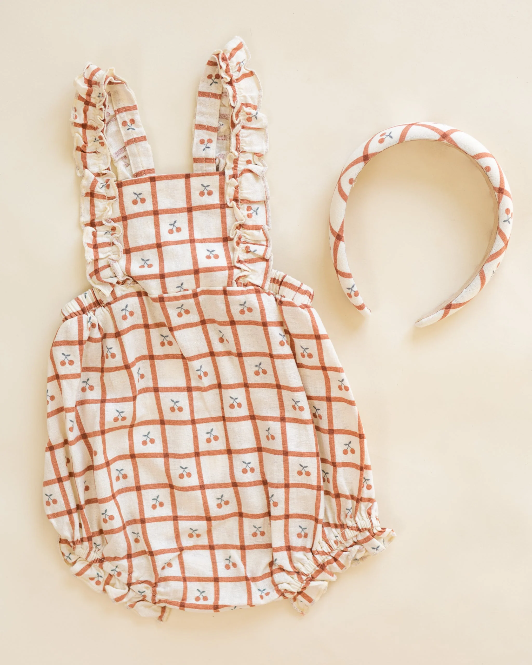 Padded Headband Cherry Check - Image 3