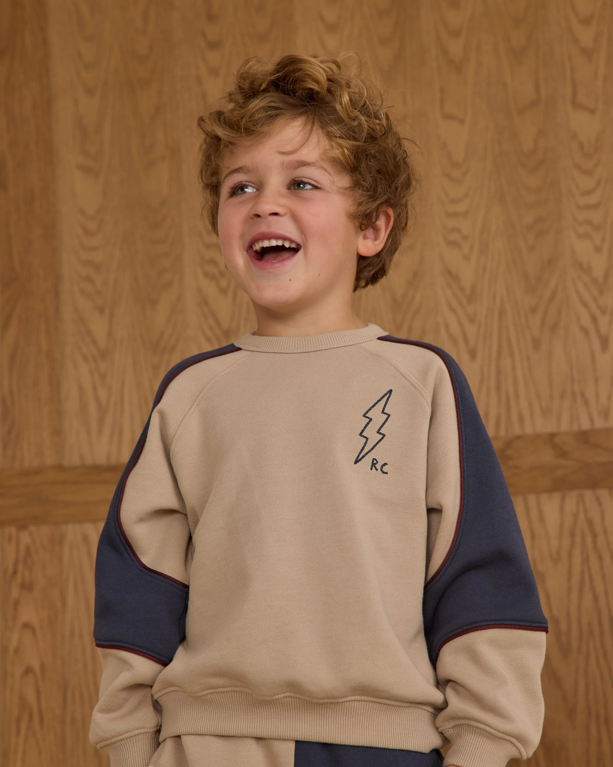Paneled Sweatshirt || Stone - Image 2