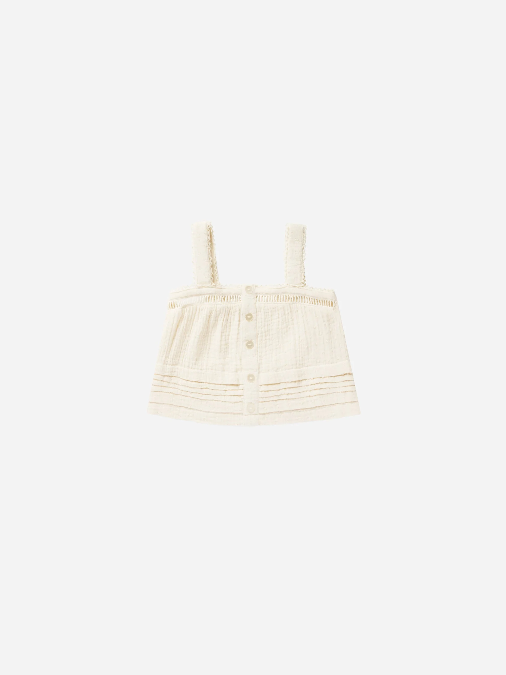 Pleat Tank || Ivory