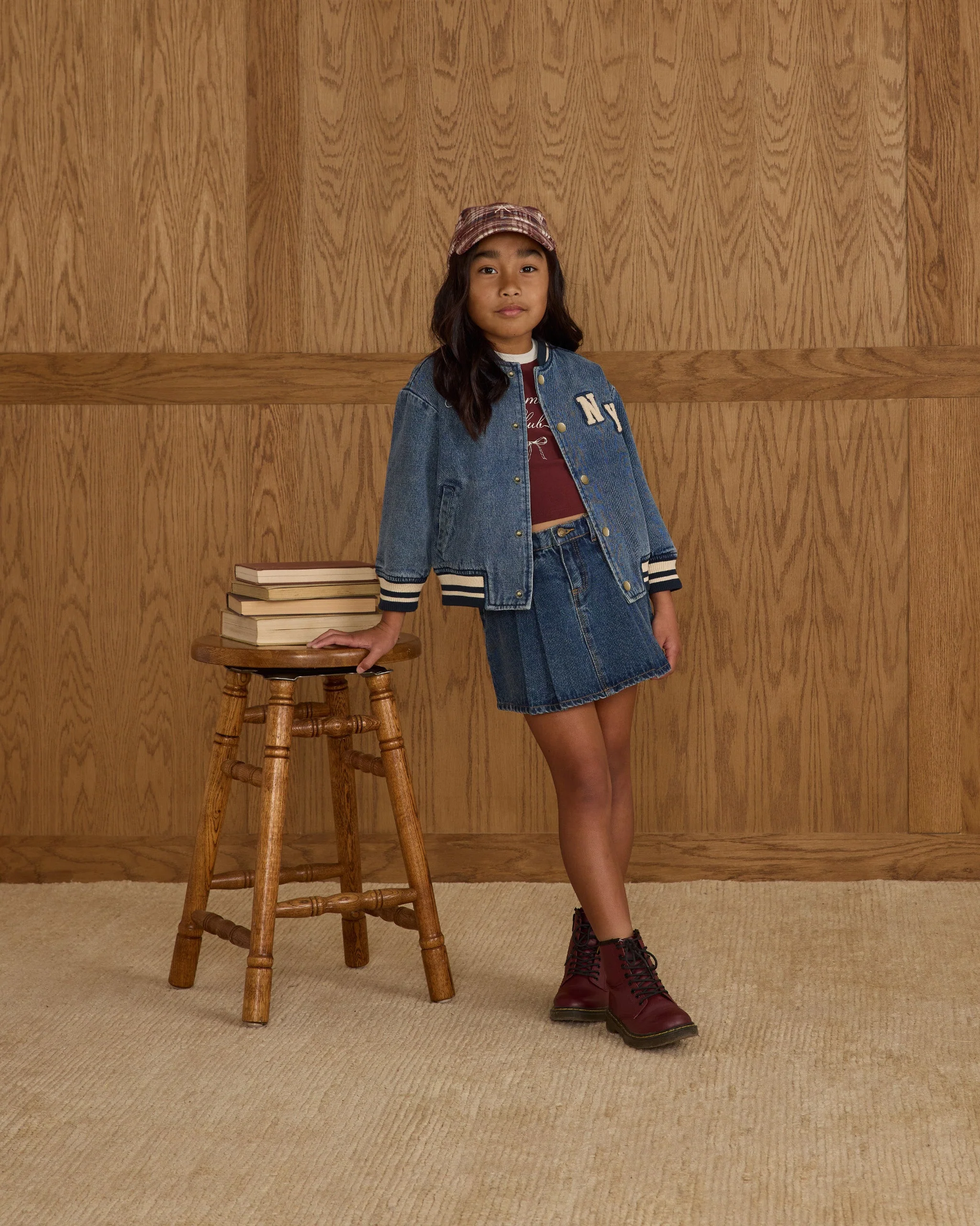 Pleated Denim Skirt || Indigo Denim - Image 2
