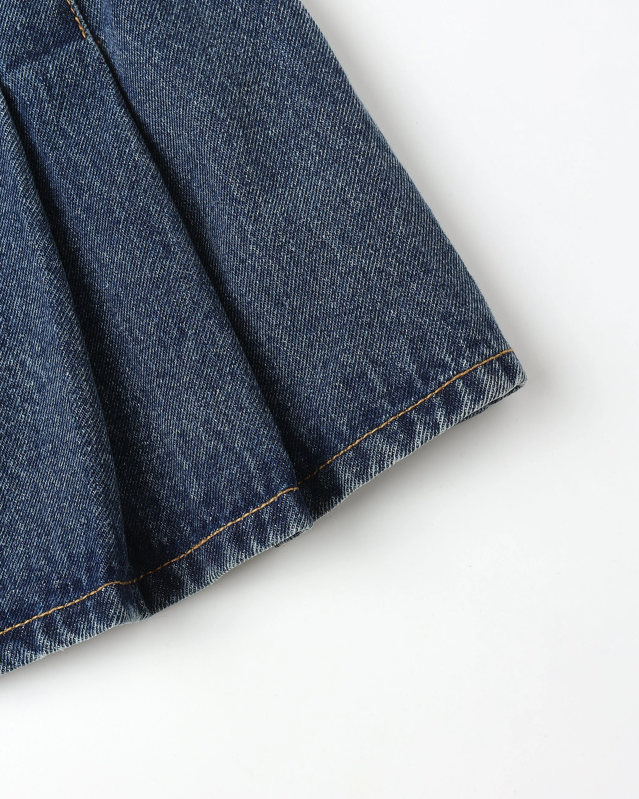 Pleated Denim Skirt || Indigo Denim - Image 4