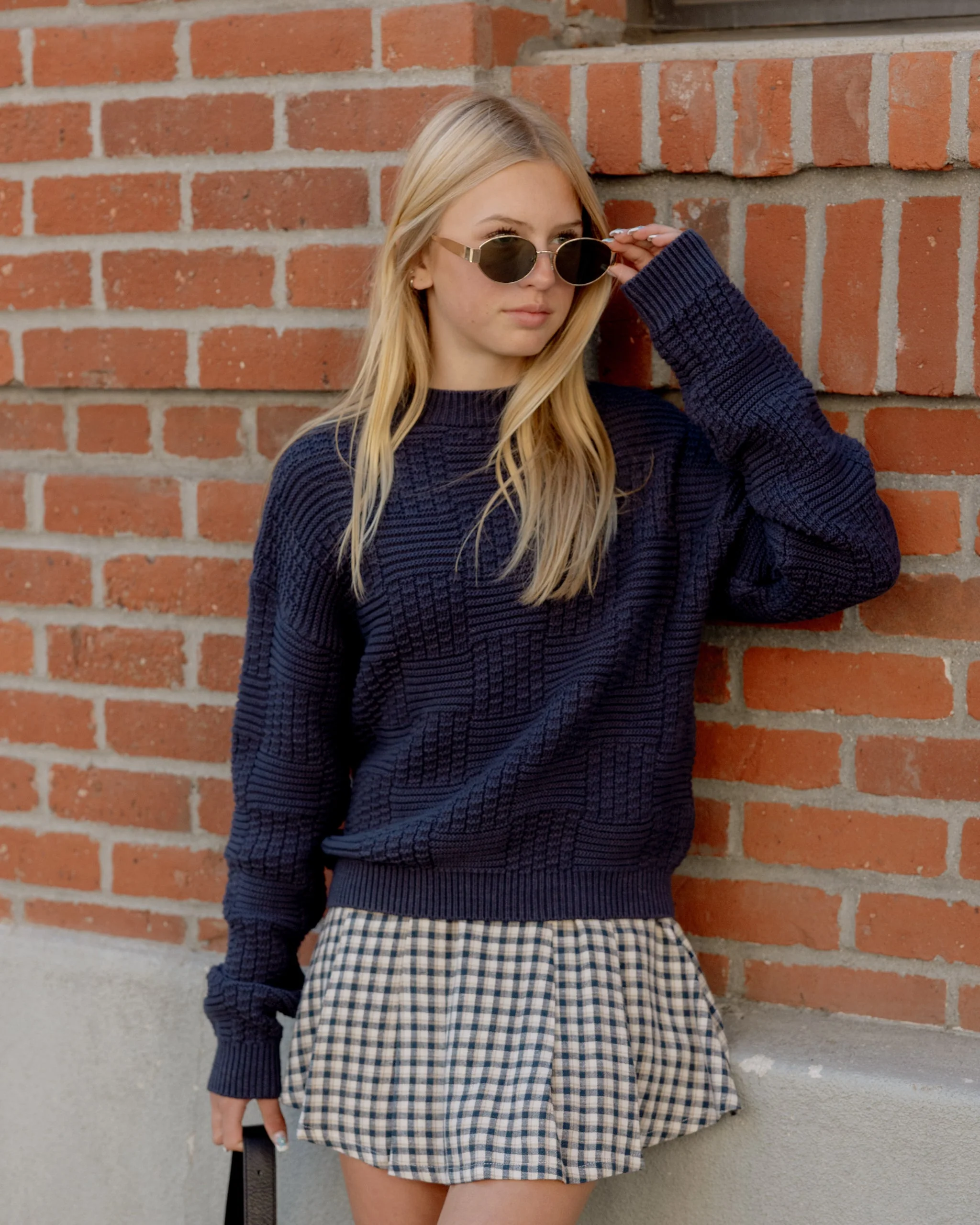 Pleated Skirt | Navy Check Teen - Image 5