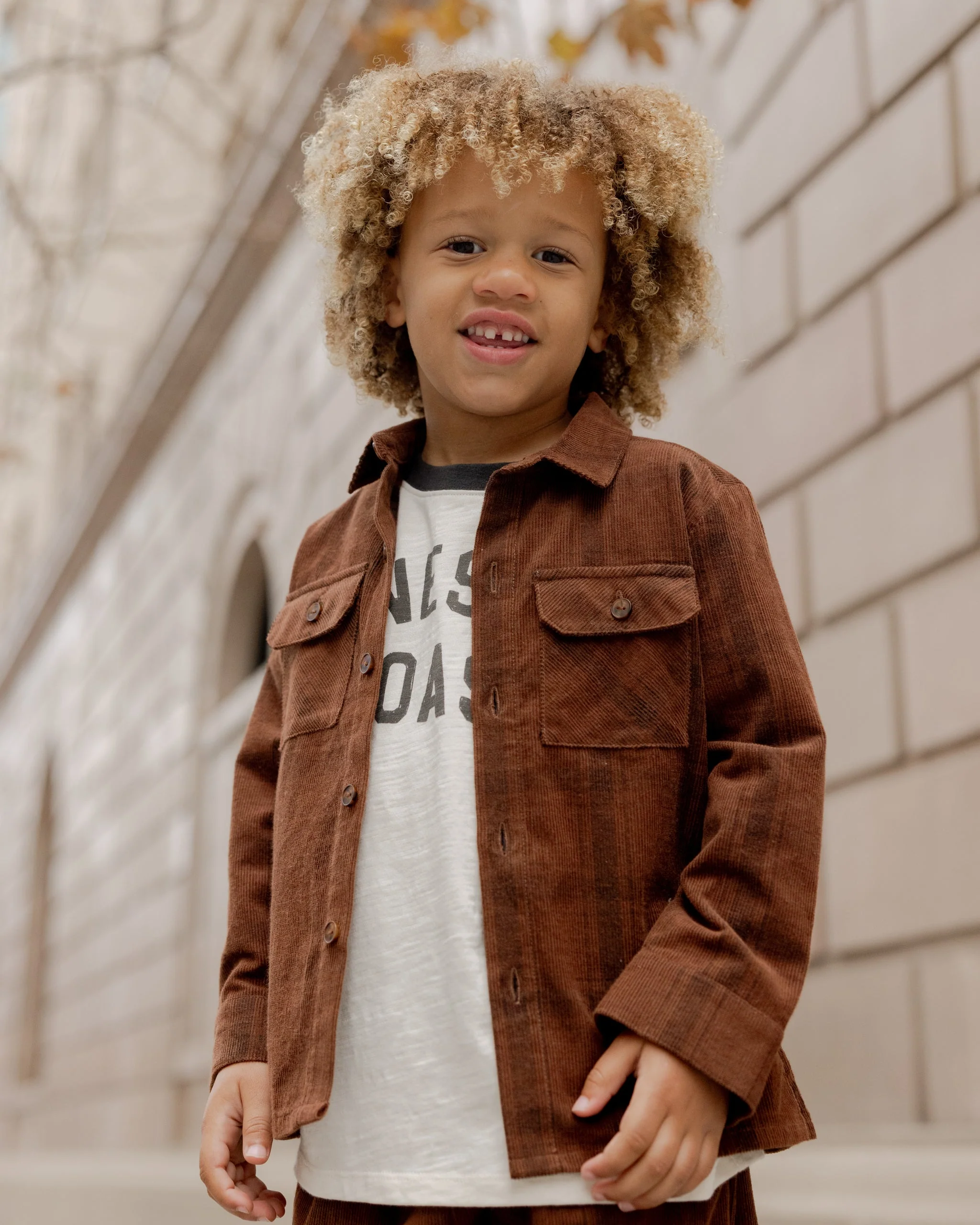 Pocketed Corduroy Shirt || Brown Plaid - Image 2