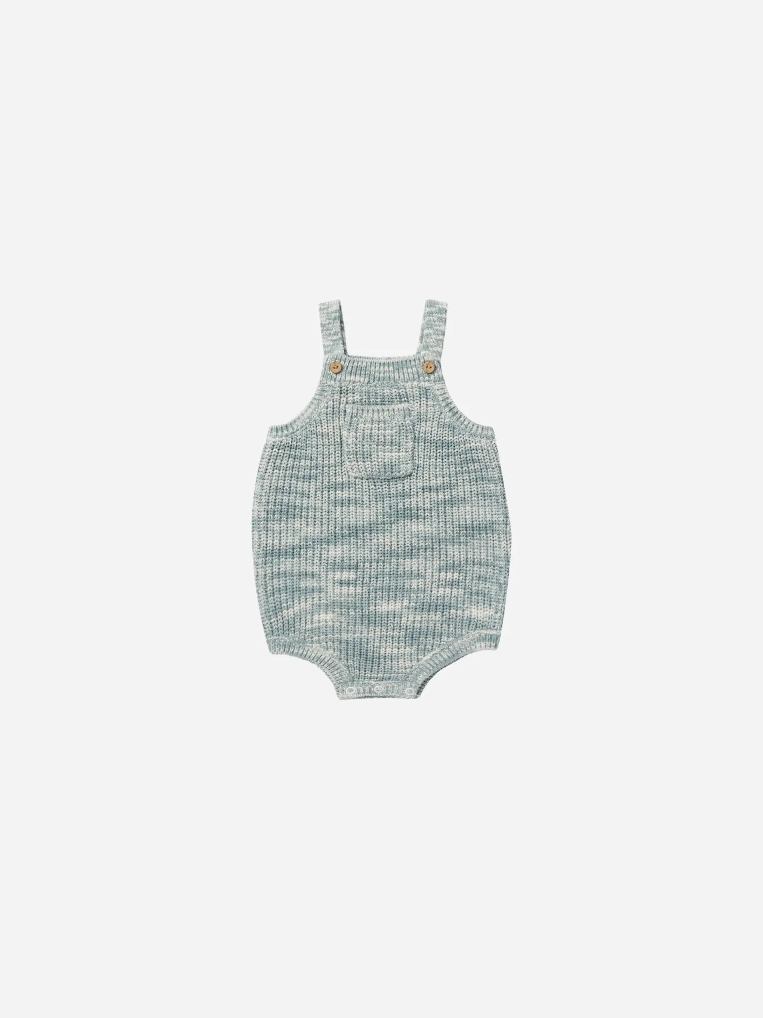 Pocketed Knit Romper || Heathered Blue