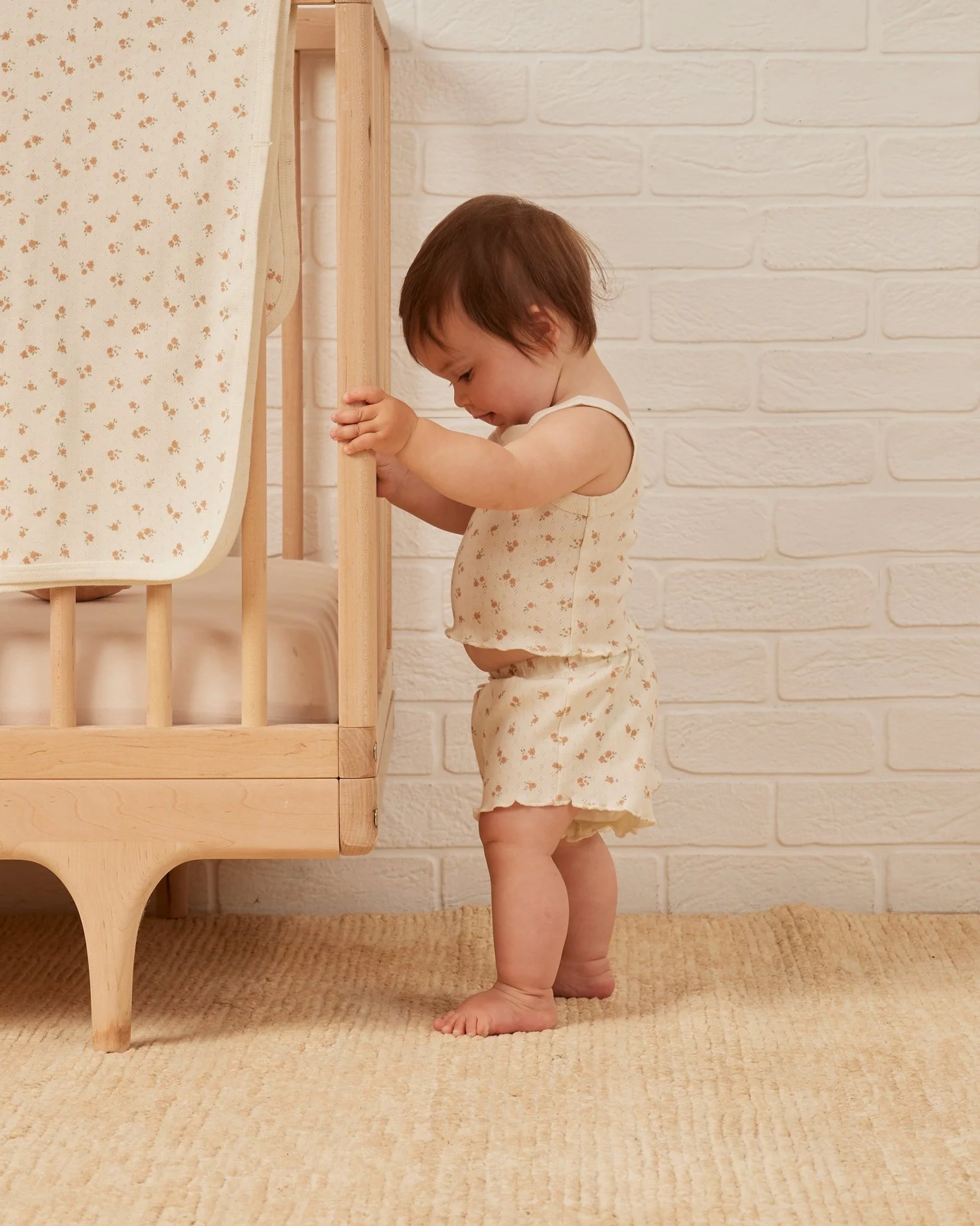 Pointelle Baby Blanket || Ditsy Melon - Image 3