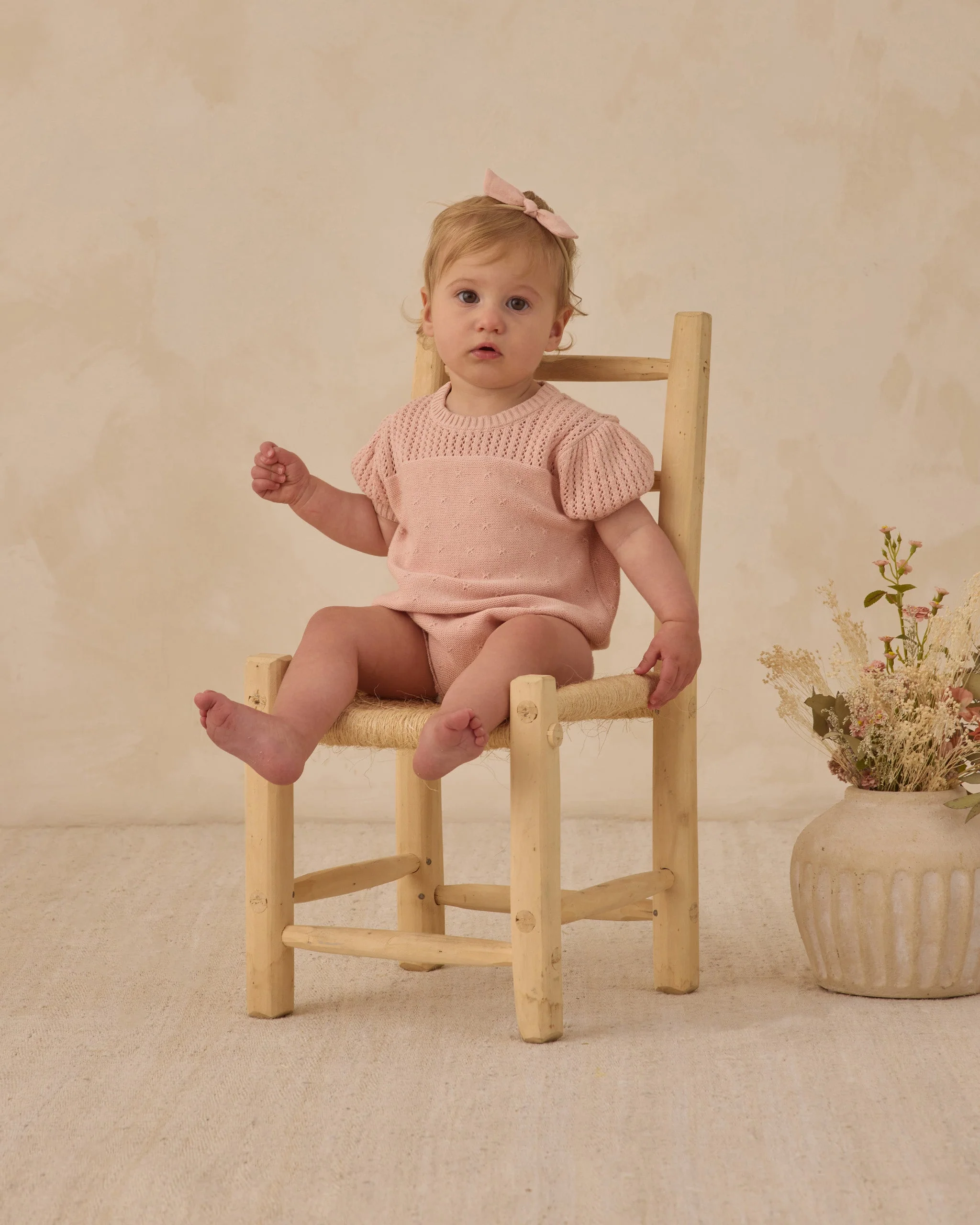 Pointelle Knit Romper Melon - Image 3