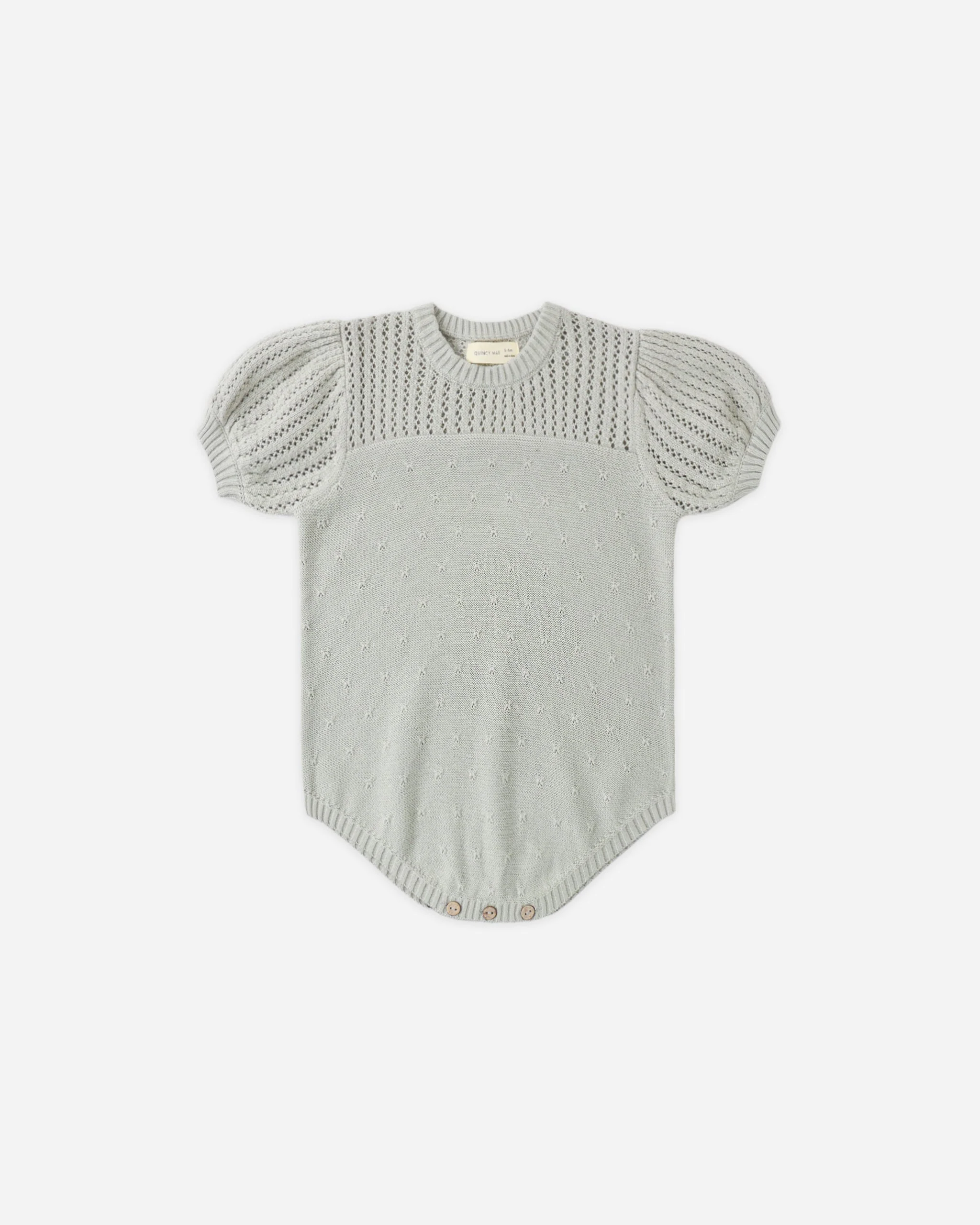 Pointelle Knit Romper Sage