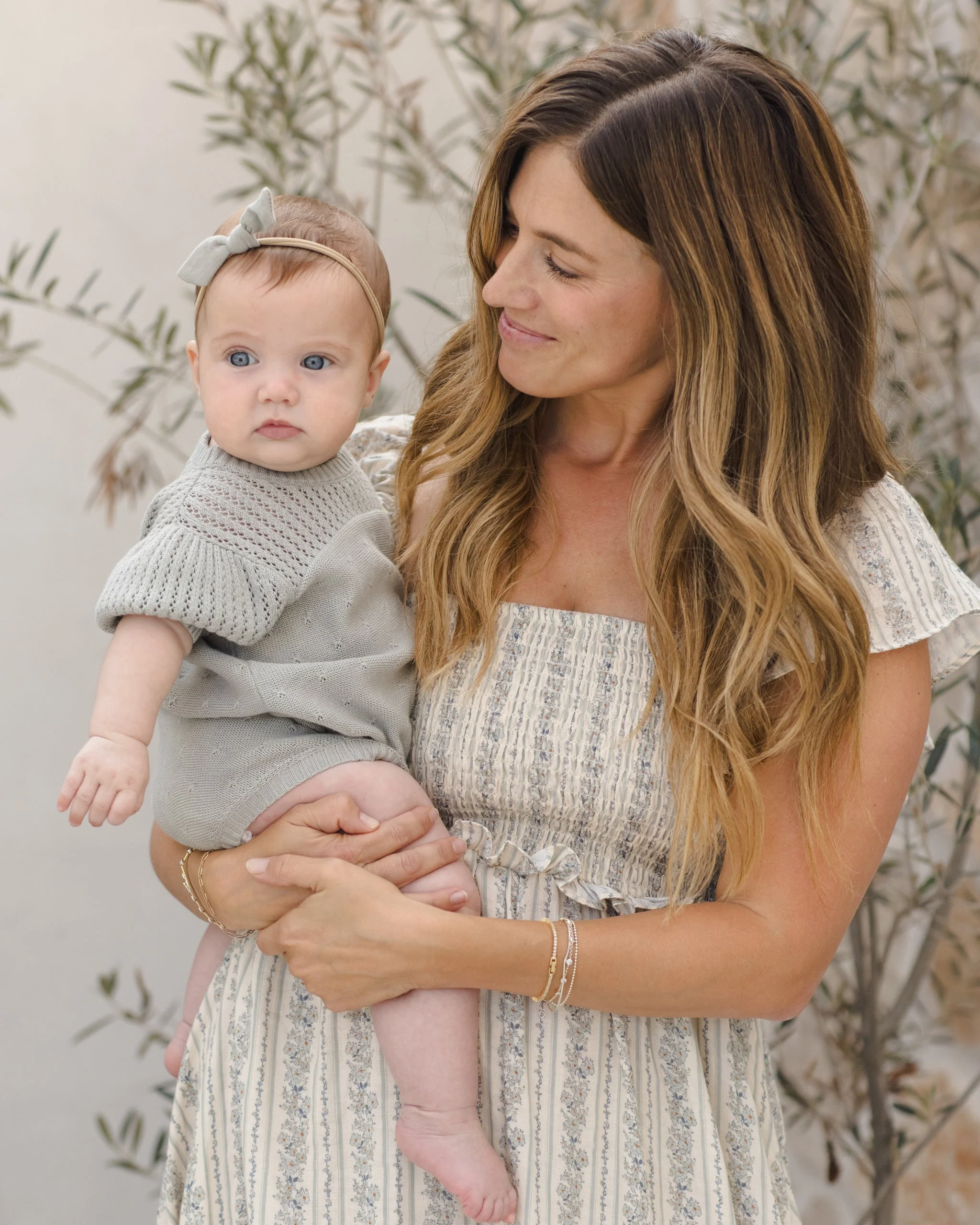 Pointelle Knit Romper Sage - Image 2