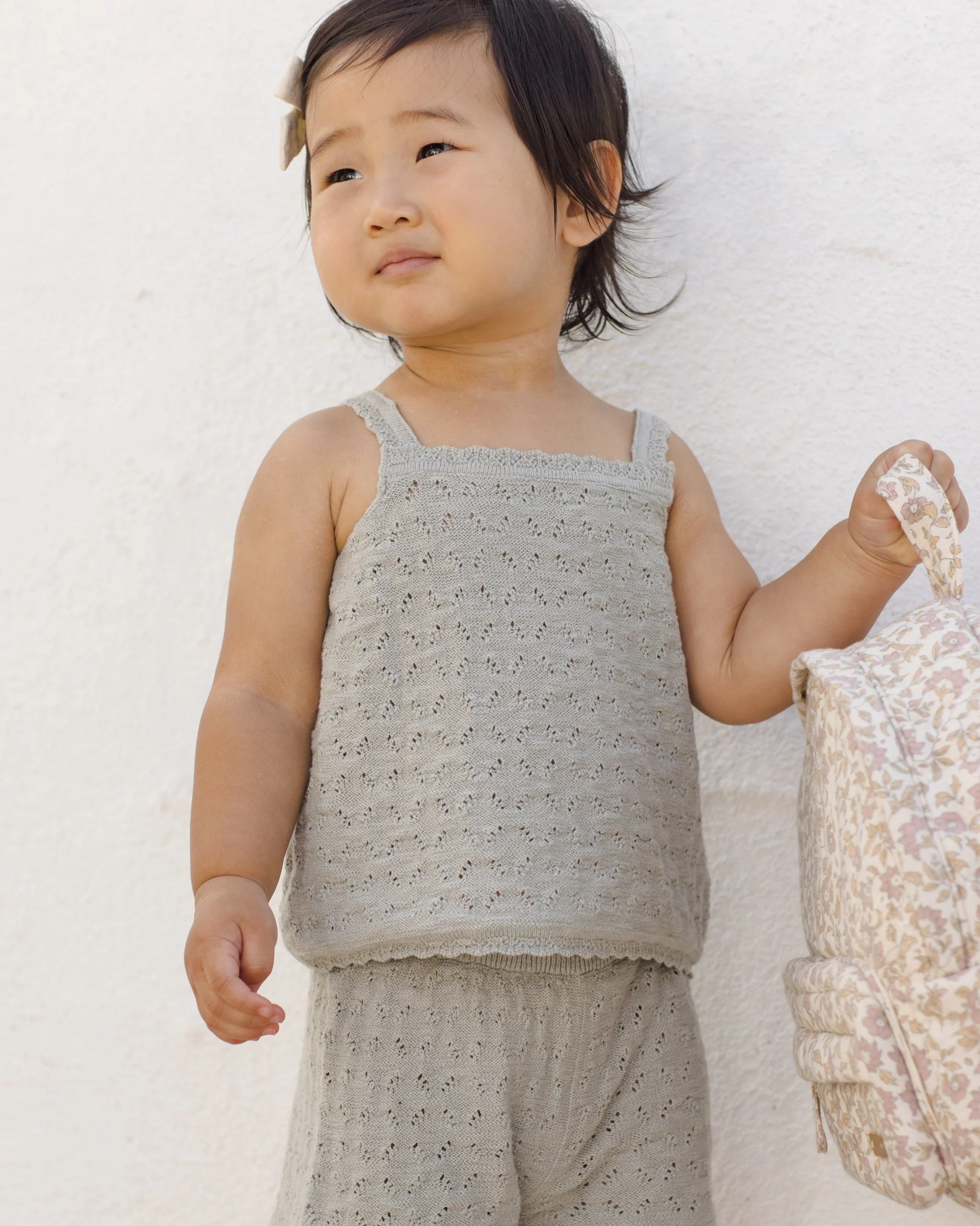 Pointelle Knit Tank + Short Set Sage - Image 2