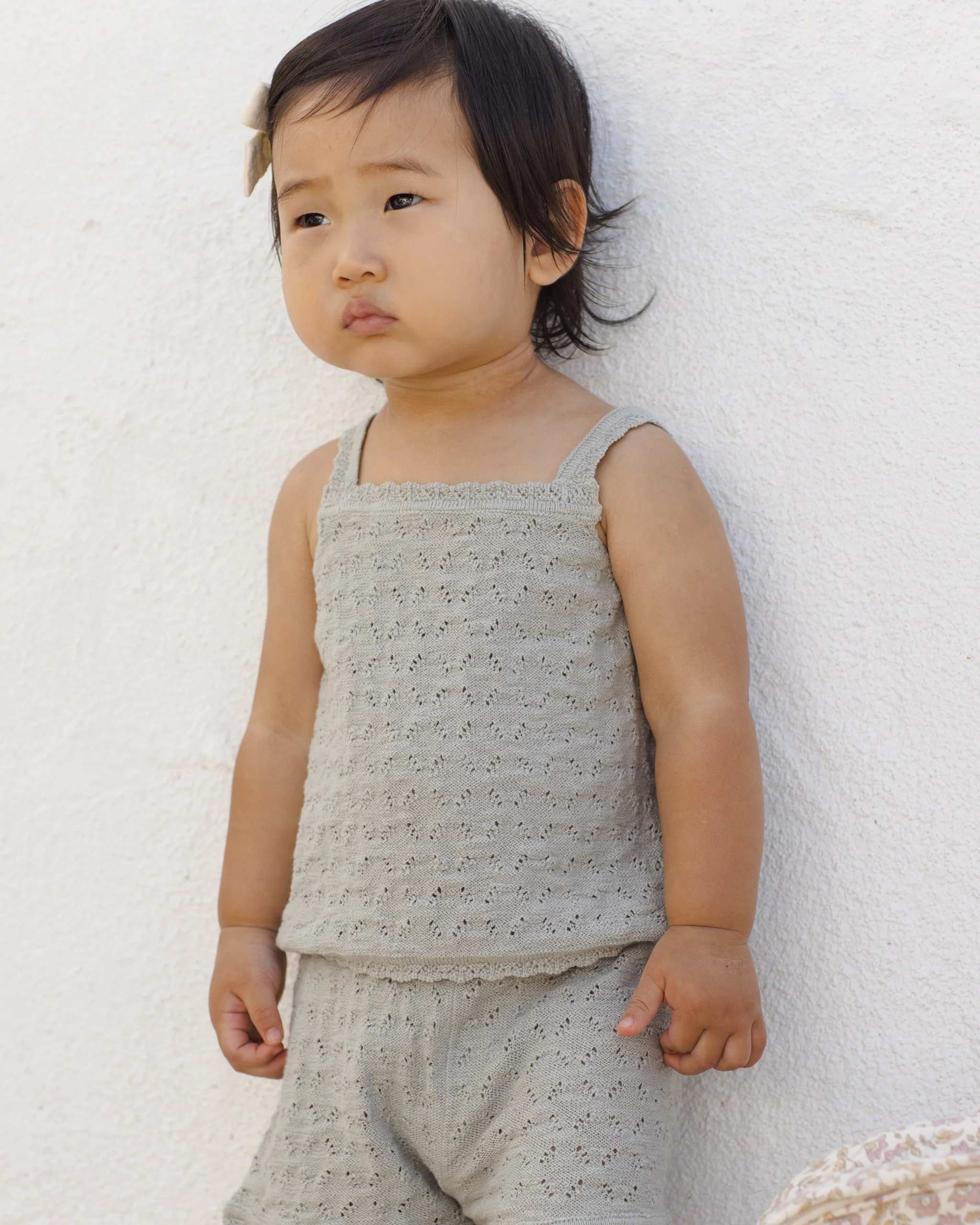 Pointelle Knit Tank + Short Set Sage - Image 3