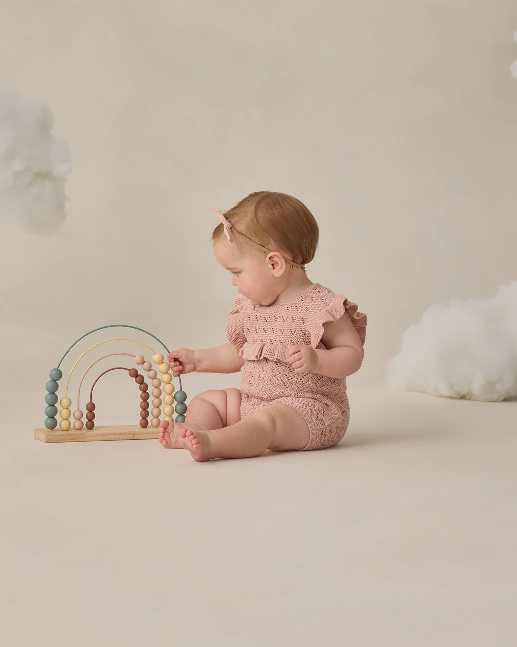 Pointelle Ruffle Romper Blush - Image 3