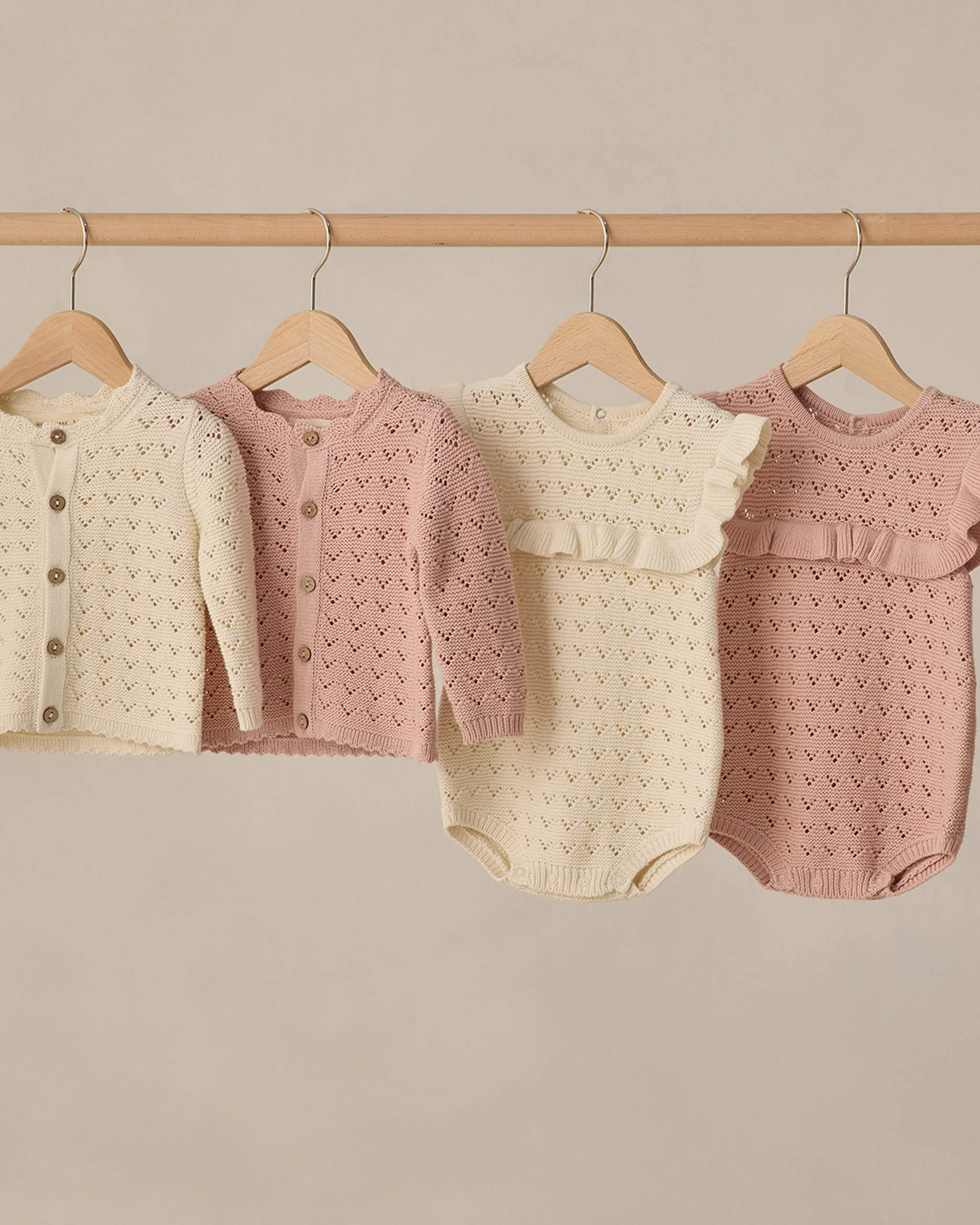 Pointelle Ruffle Romper Blush - Image 4