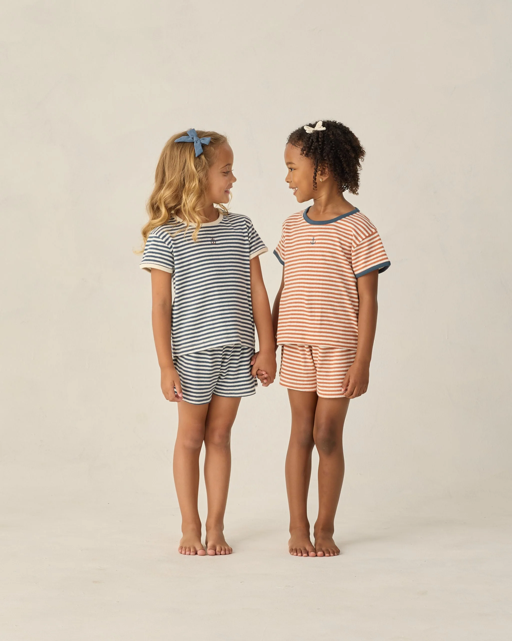 Pointelle Shorts Navy Stripe - Image 5