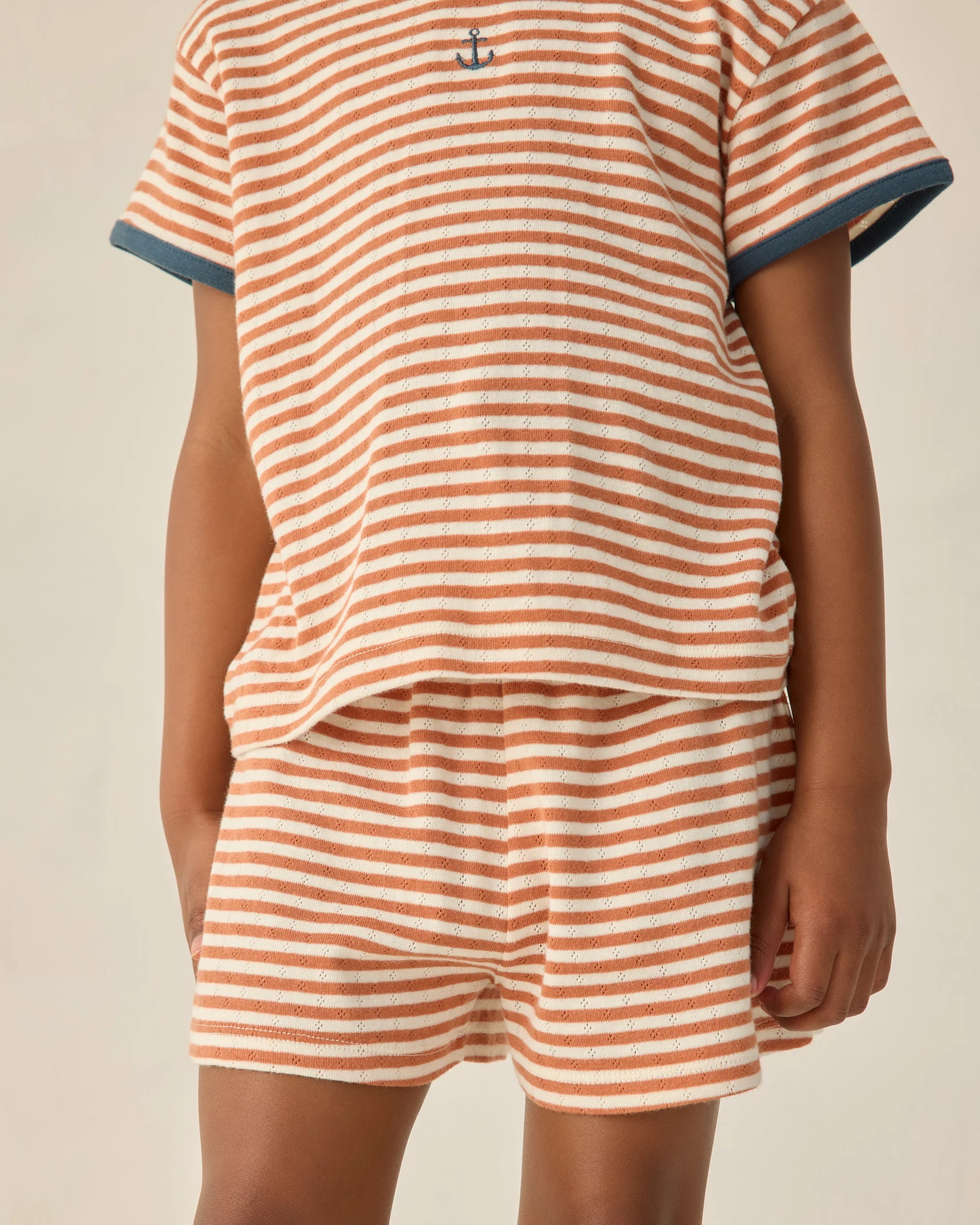 Pointelle Shorts Poppy Stripe - Image 3