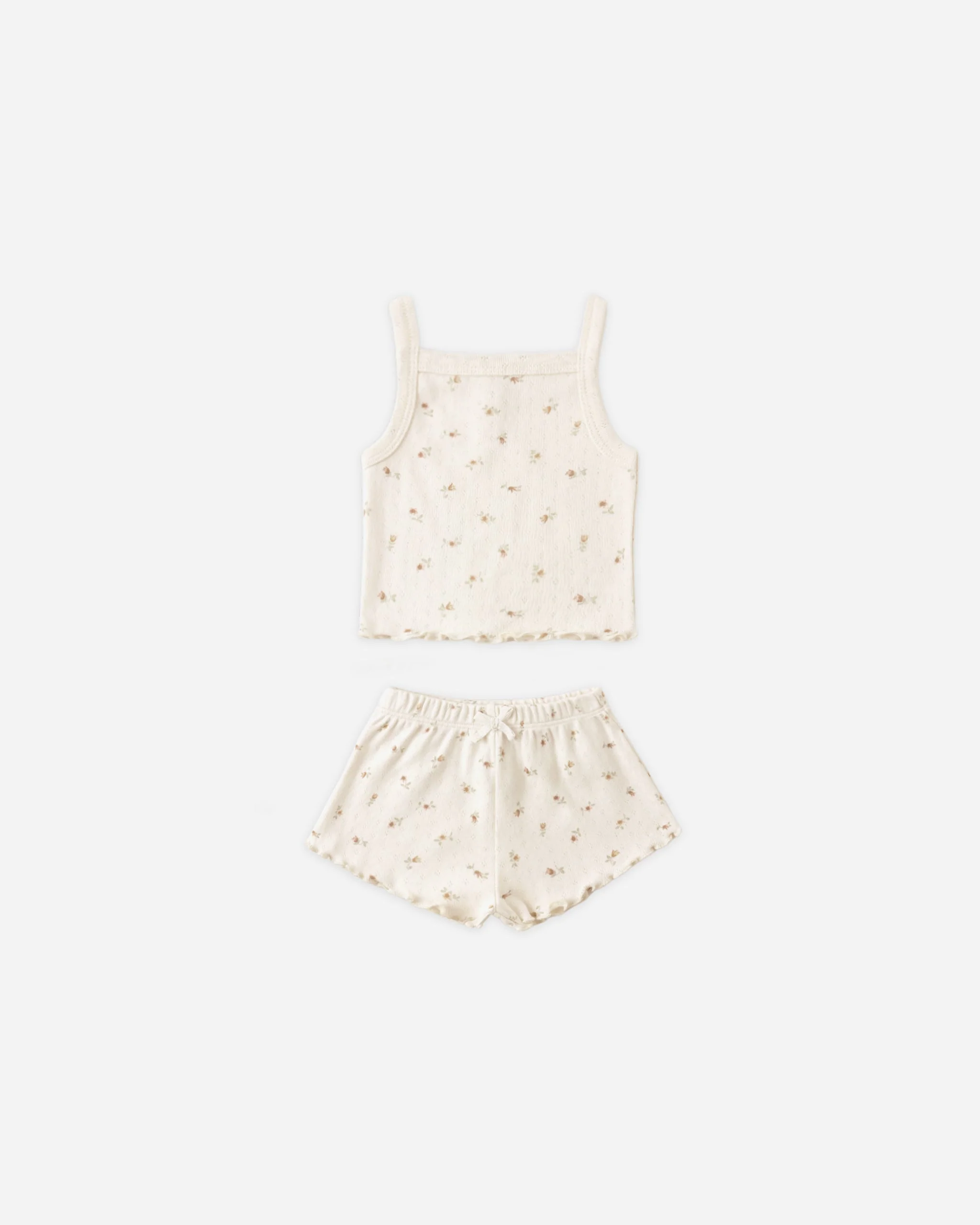 Pointelle Tank + Shortie Set Petit Fleur