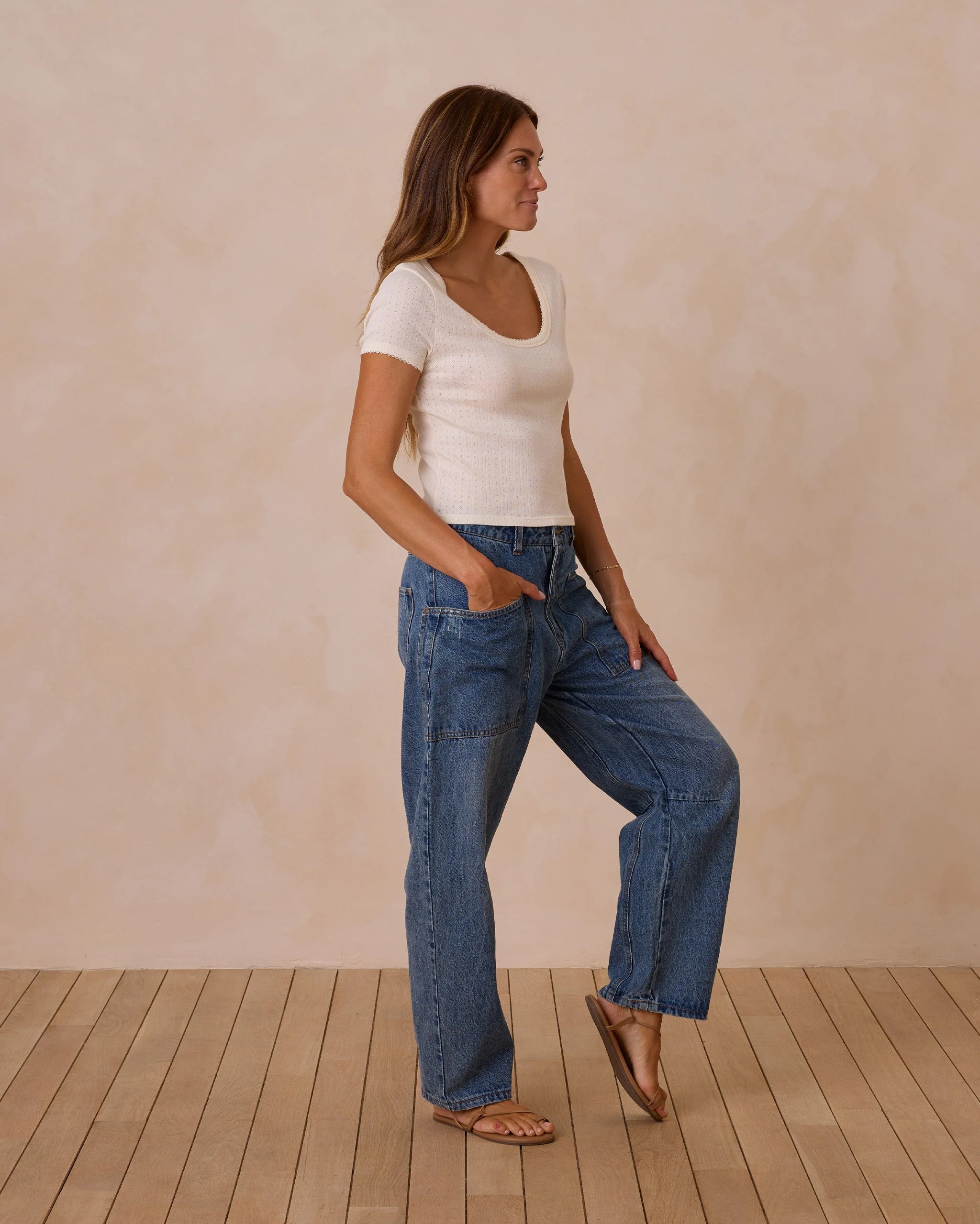 Pointelle Tee | Ivory - Image 3