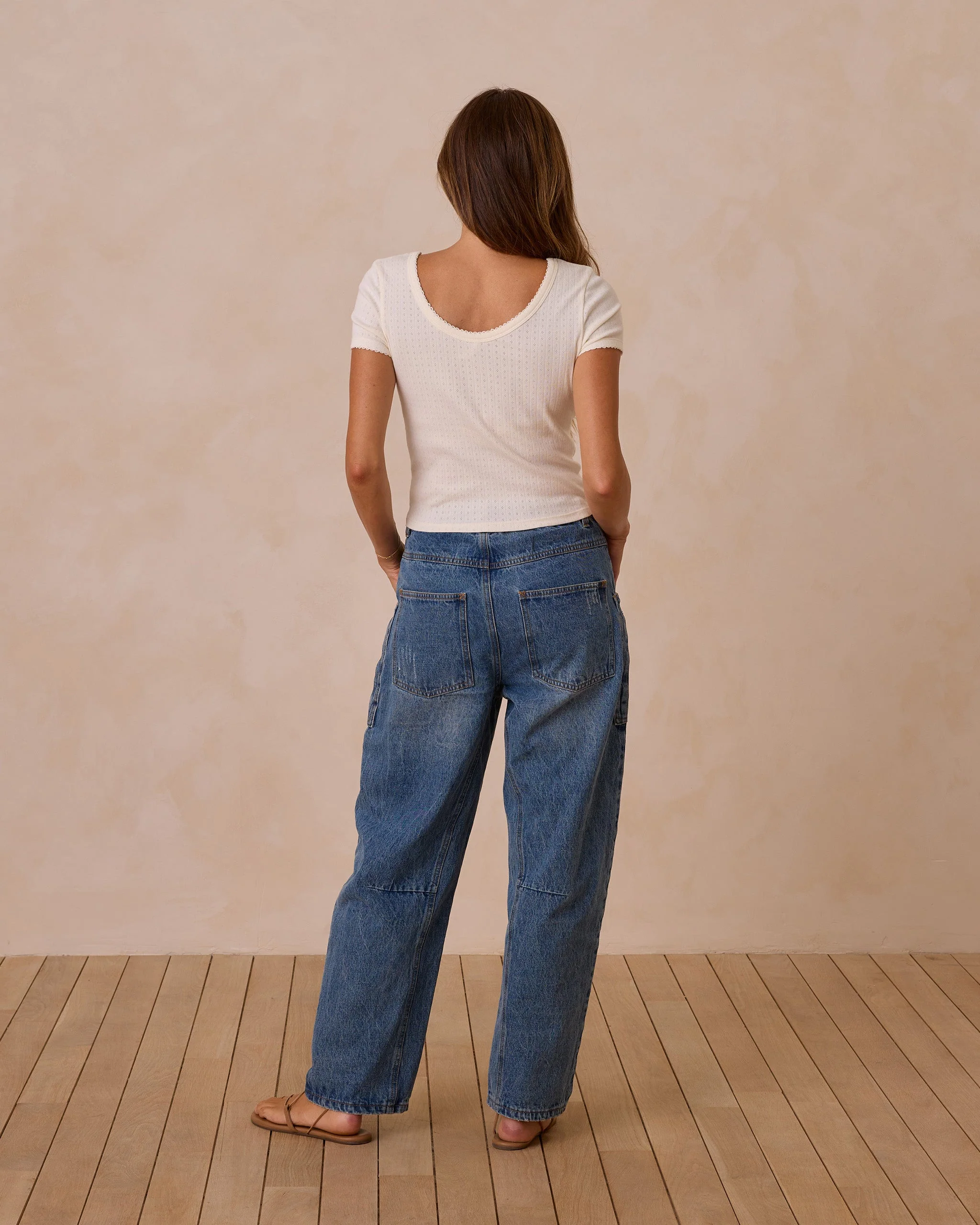 Pointelle Tee | Ivory - Image 4