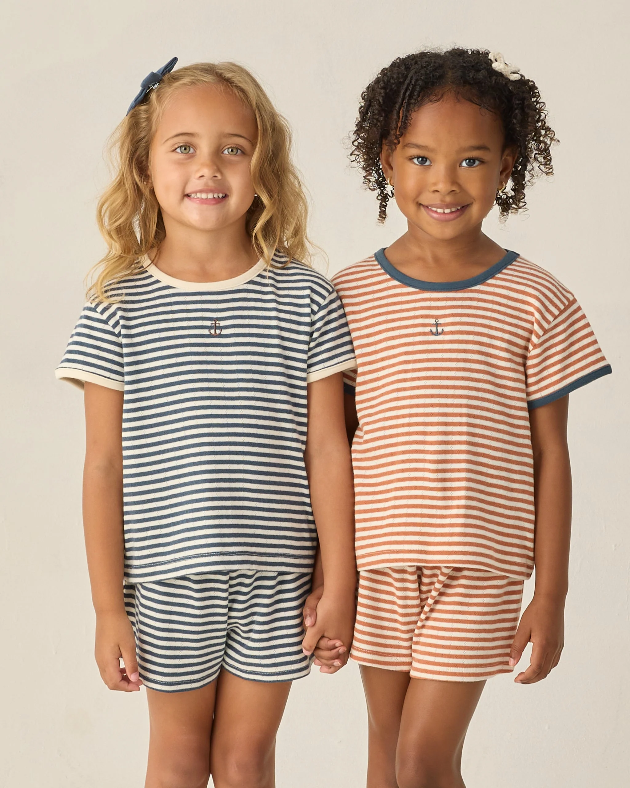 Pointelle Tee Navy Stripe - Image 6