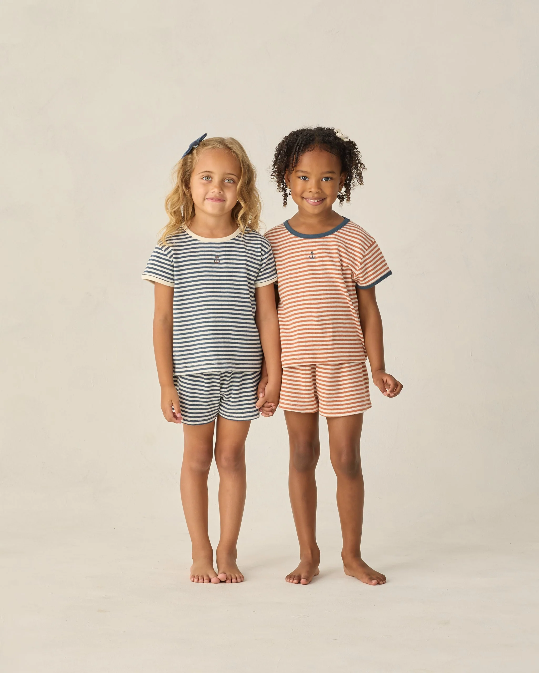 Pointelle Tee Navy Stripe - Image 7