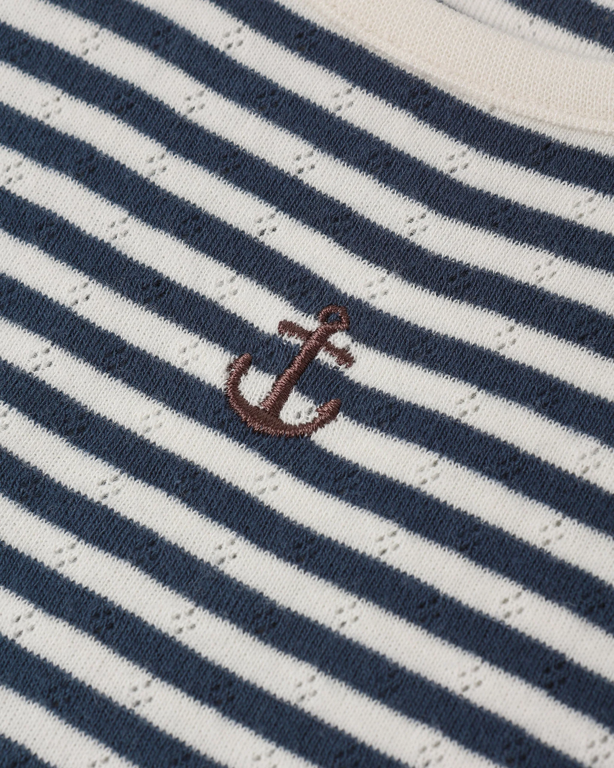 Pointelle Tee Navy Stripe - Image 8