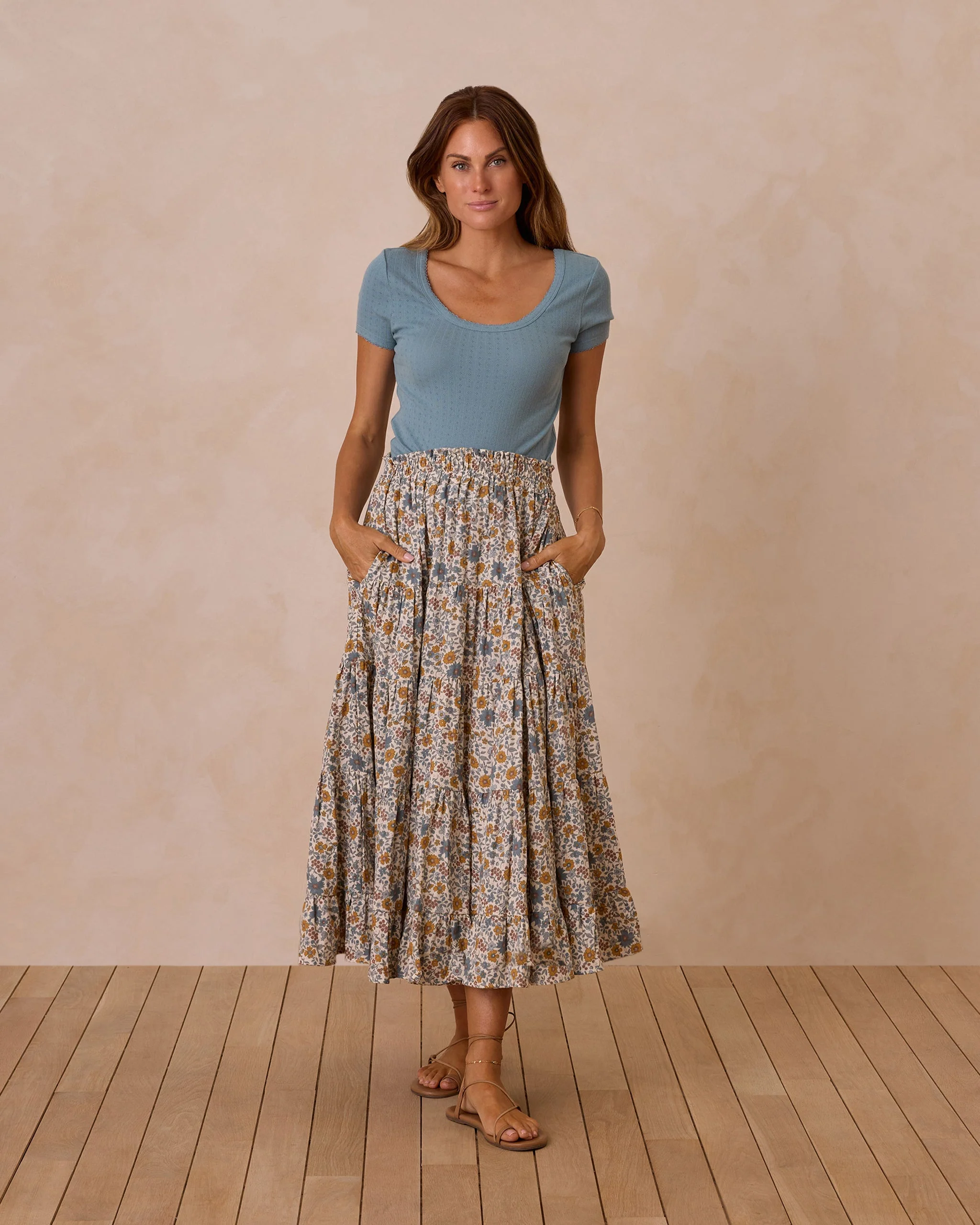 -Pointelle Tee | Ocean- - Image 4