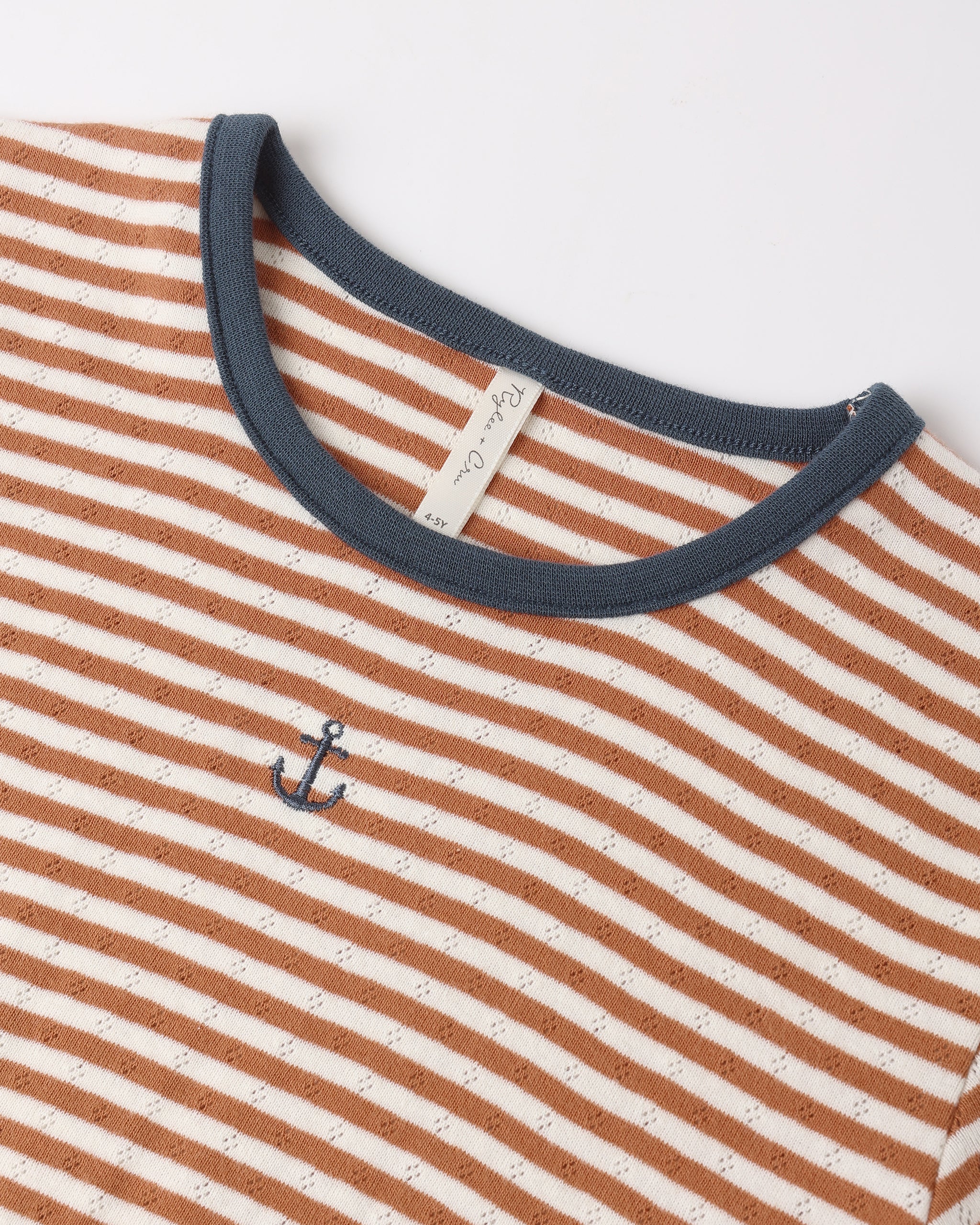 Pointelle Tee Poppy Stripe - Image 8
