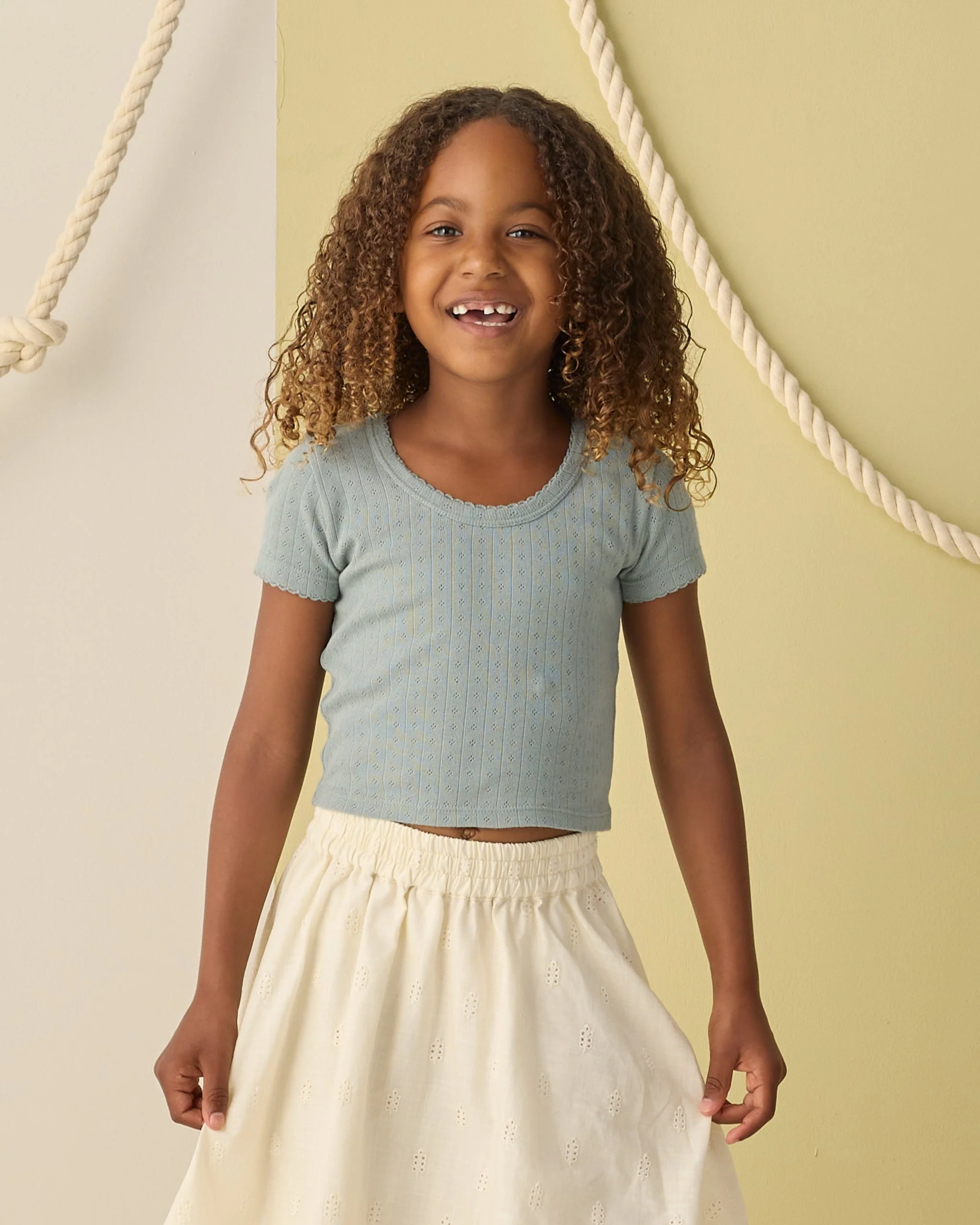 Pointelle Tee Sea Green - Image 2