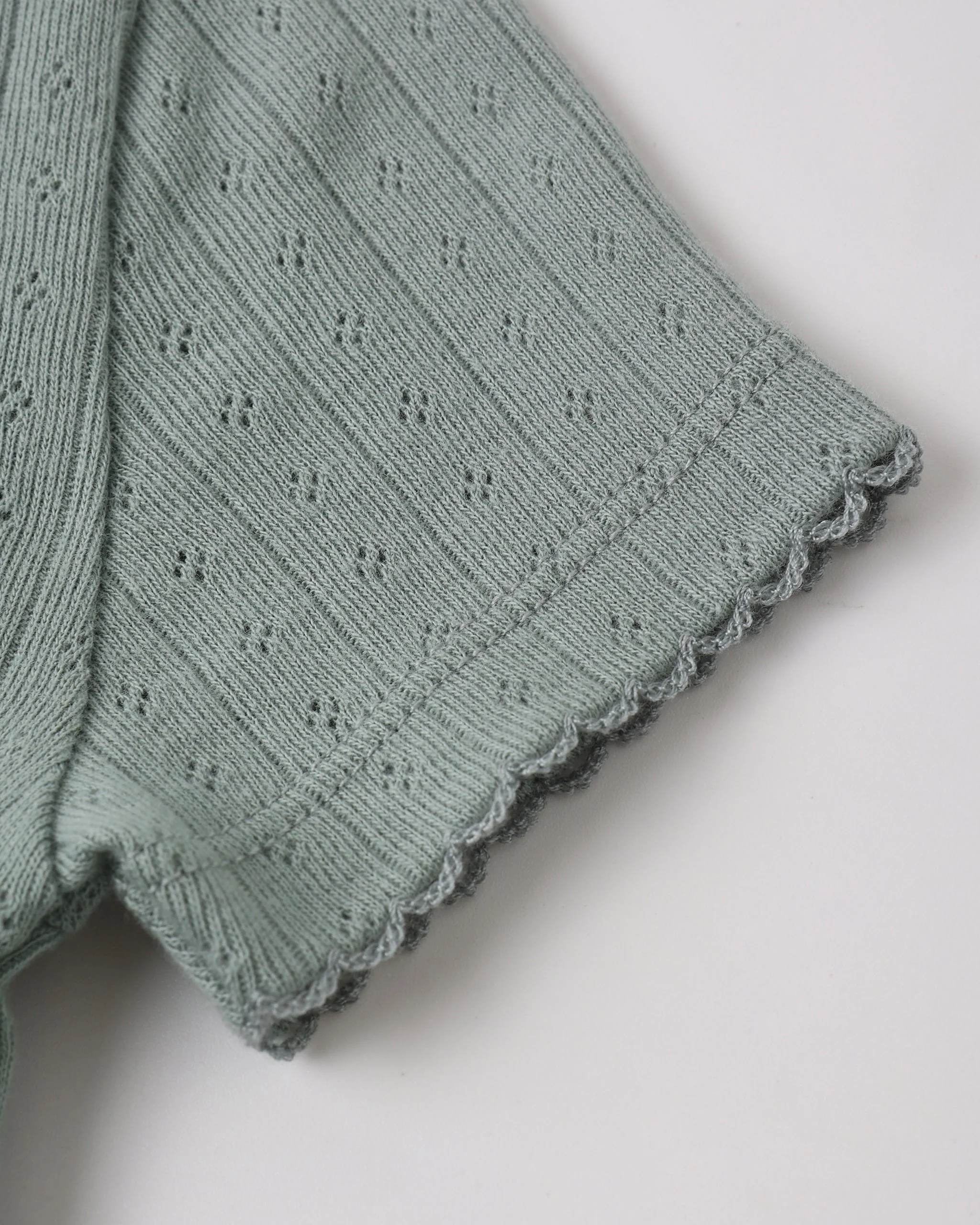 Pointelle Tee Sea Green - Image 8