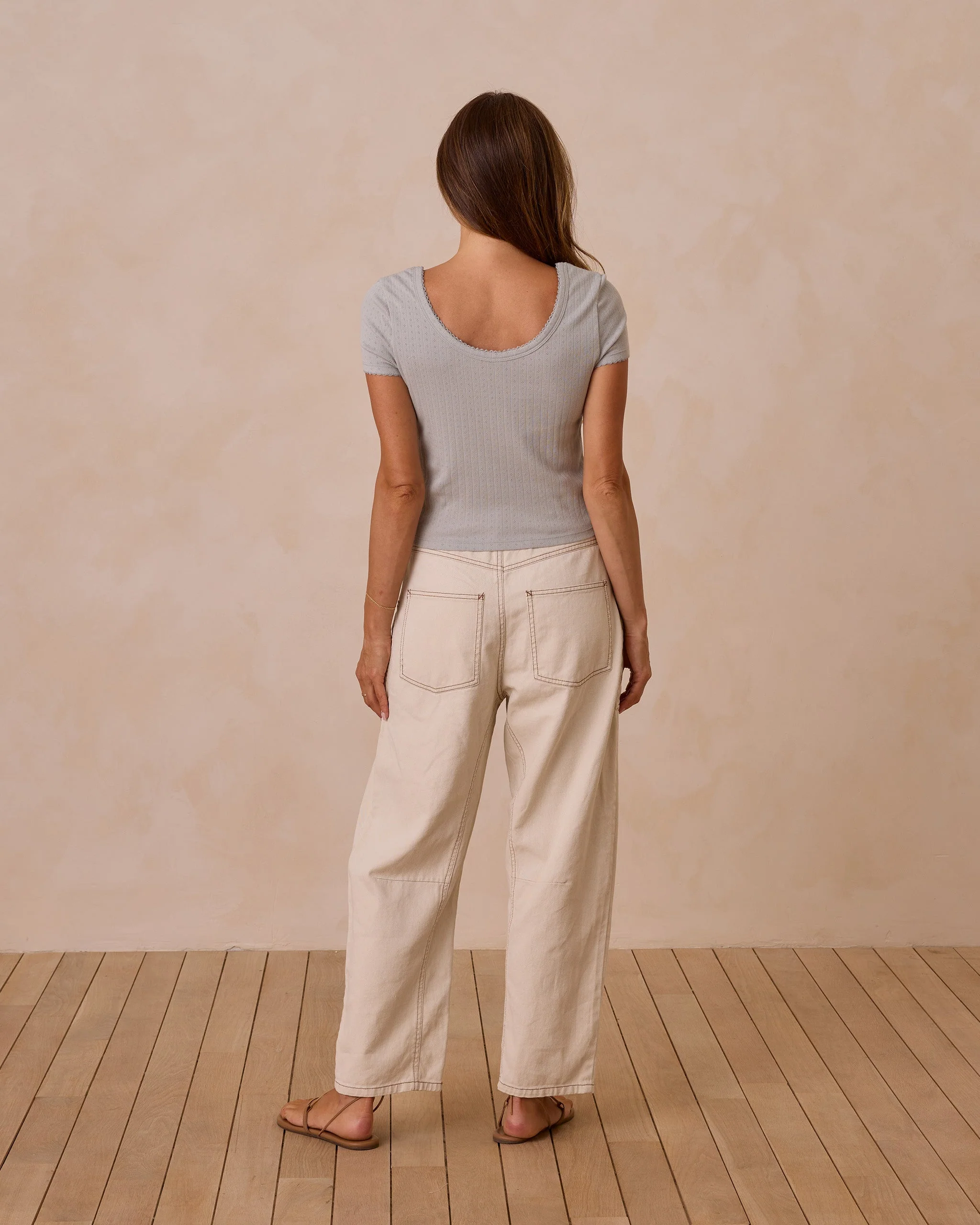 -Pointelle Tee | Seafoam- - Image 2