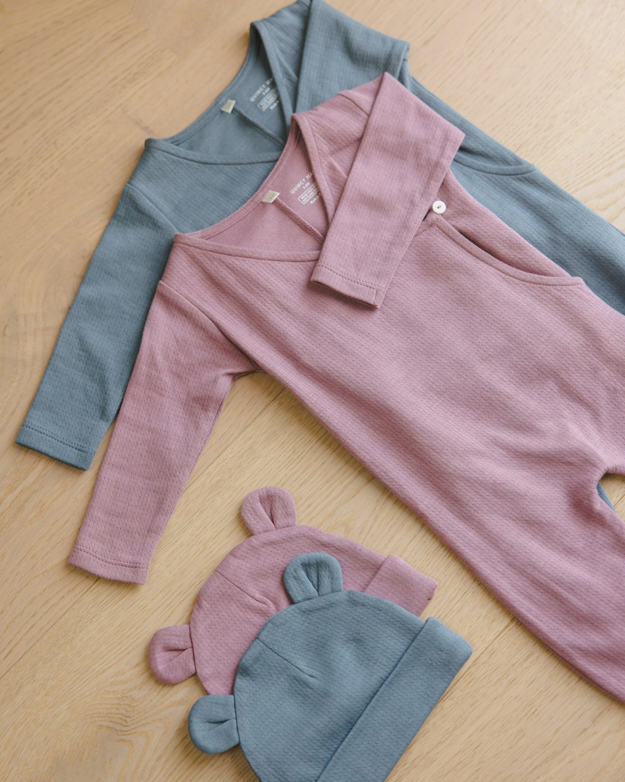Pointelle Wrap Footie || Ocean - Image 5
