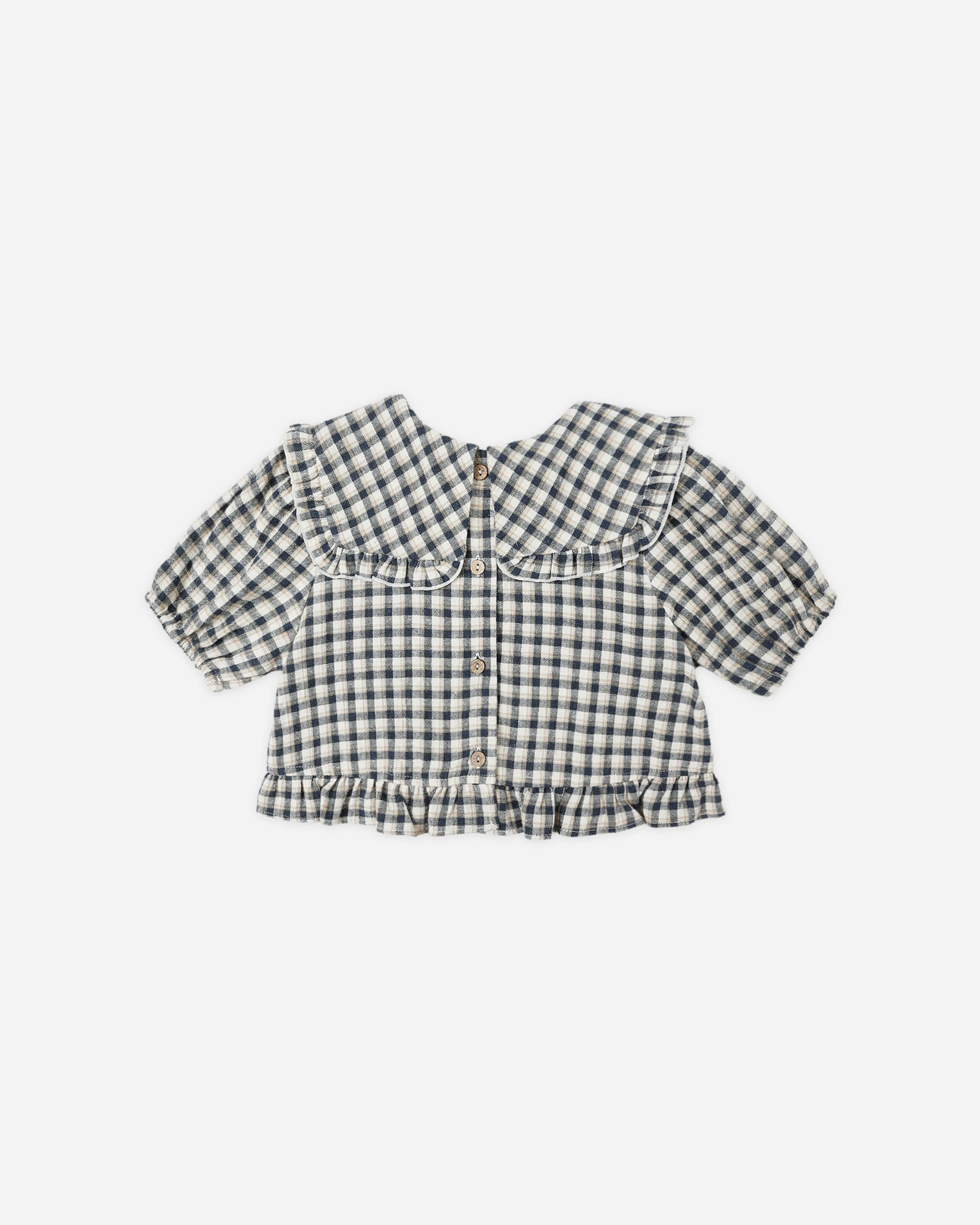 Prairie Blouse || Navy Check - Image 2