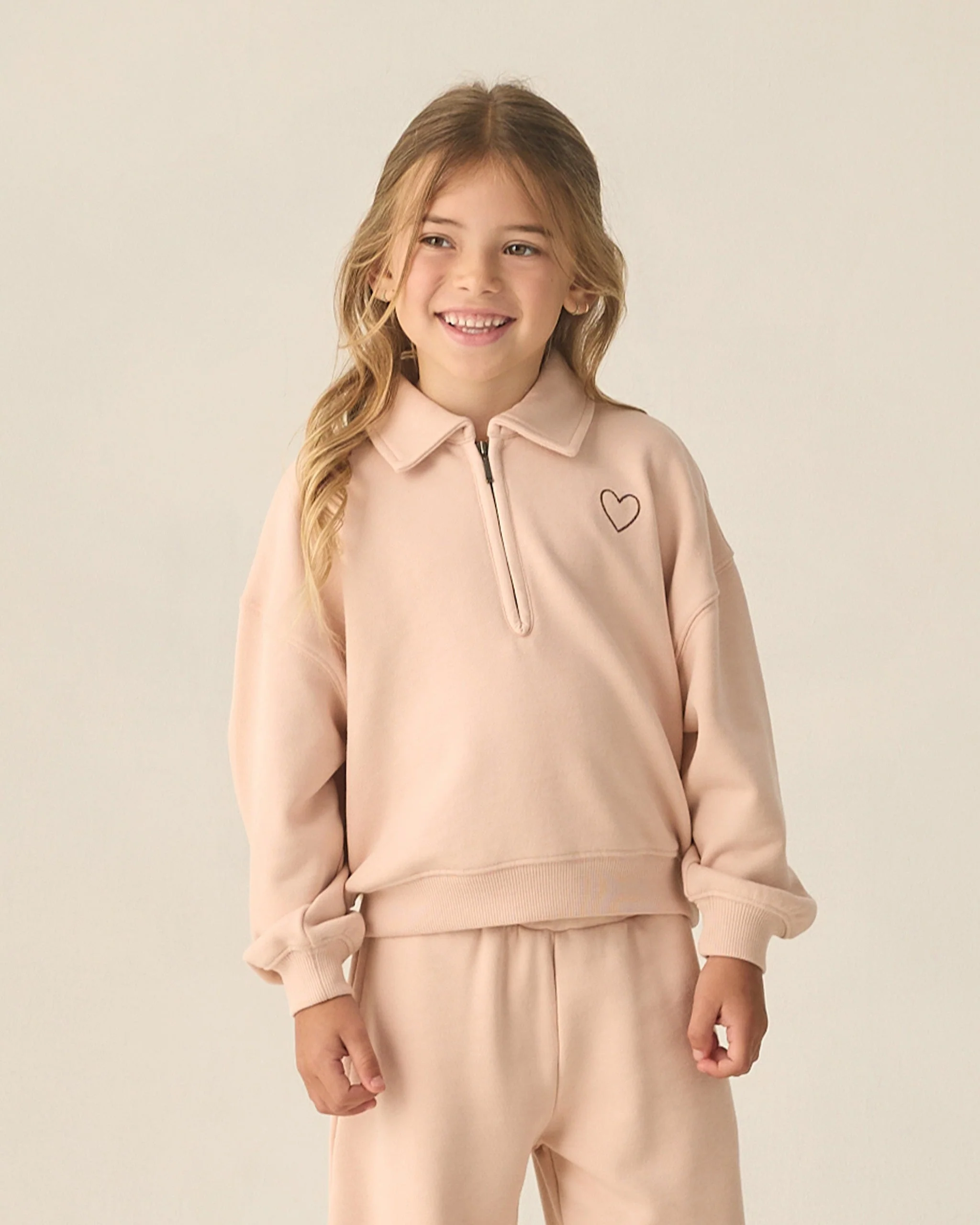 Quarter Zip Sweatshirt Blush - Image 5
