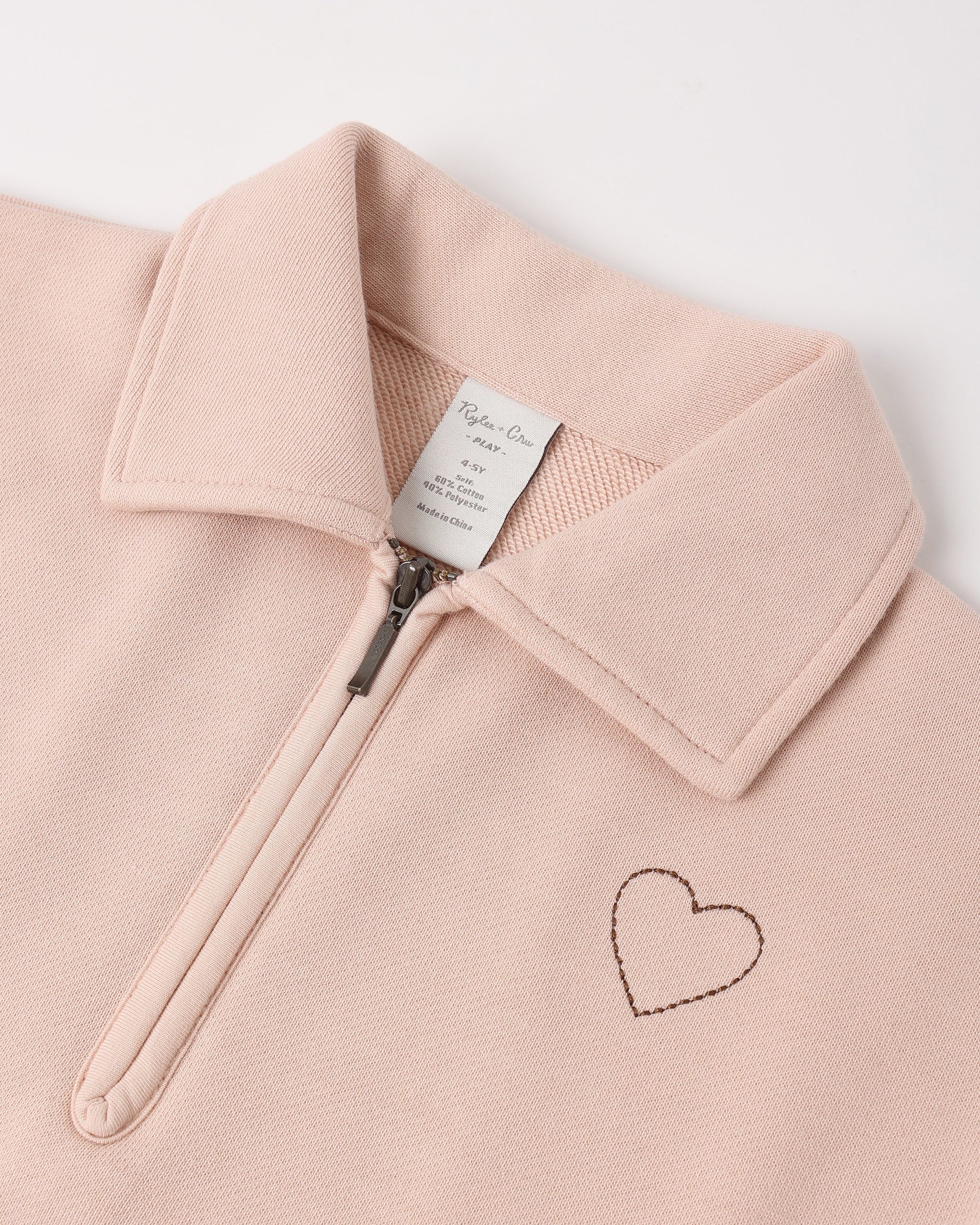 Quarter Zip Sweatshirt Blush - Image 8