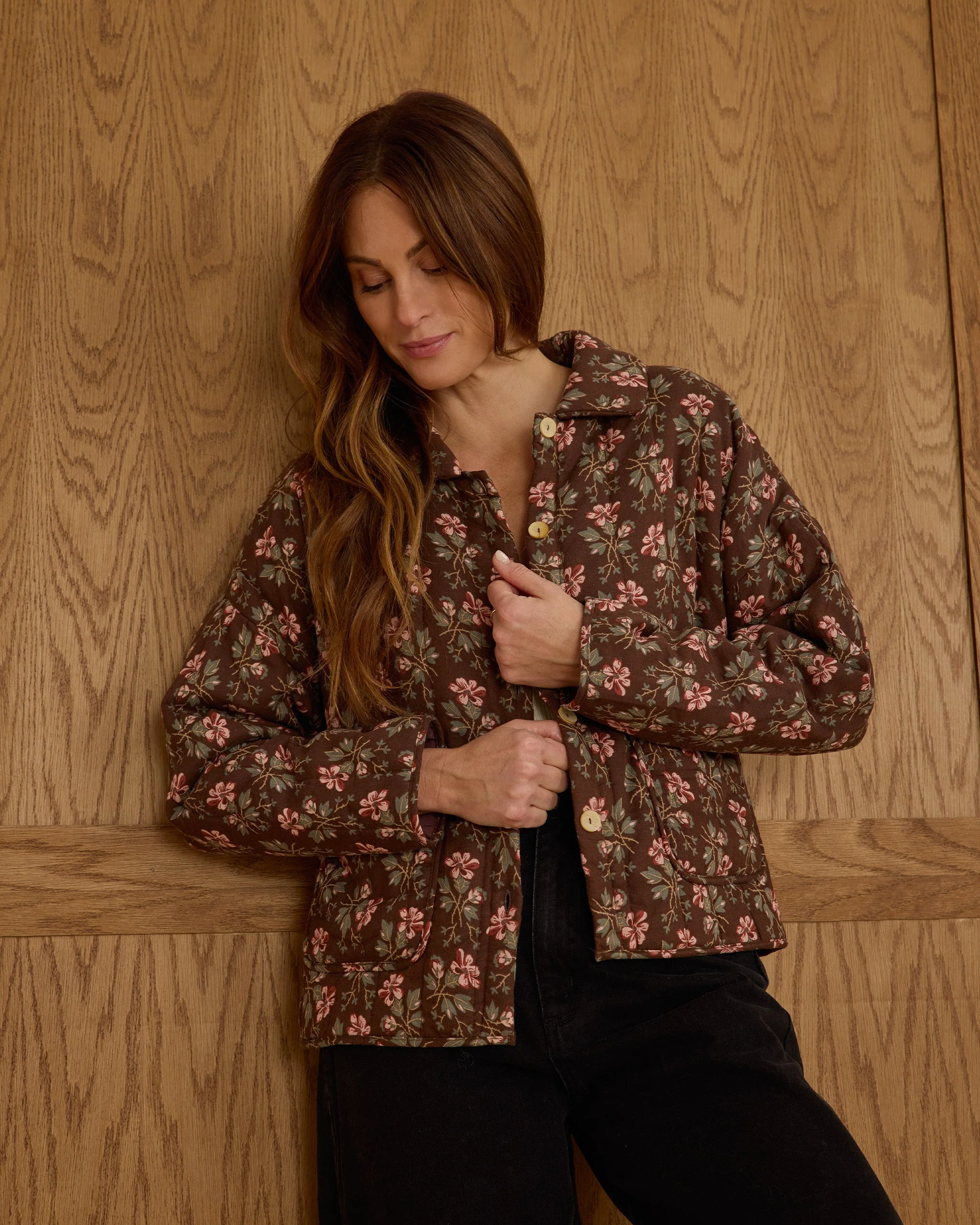 Quilted Collar Jacket | Winter Floral - Image 4