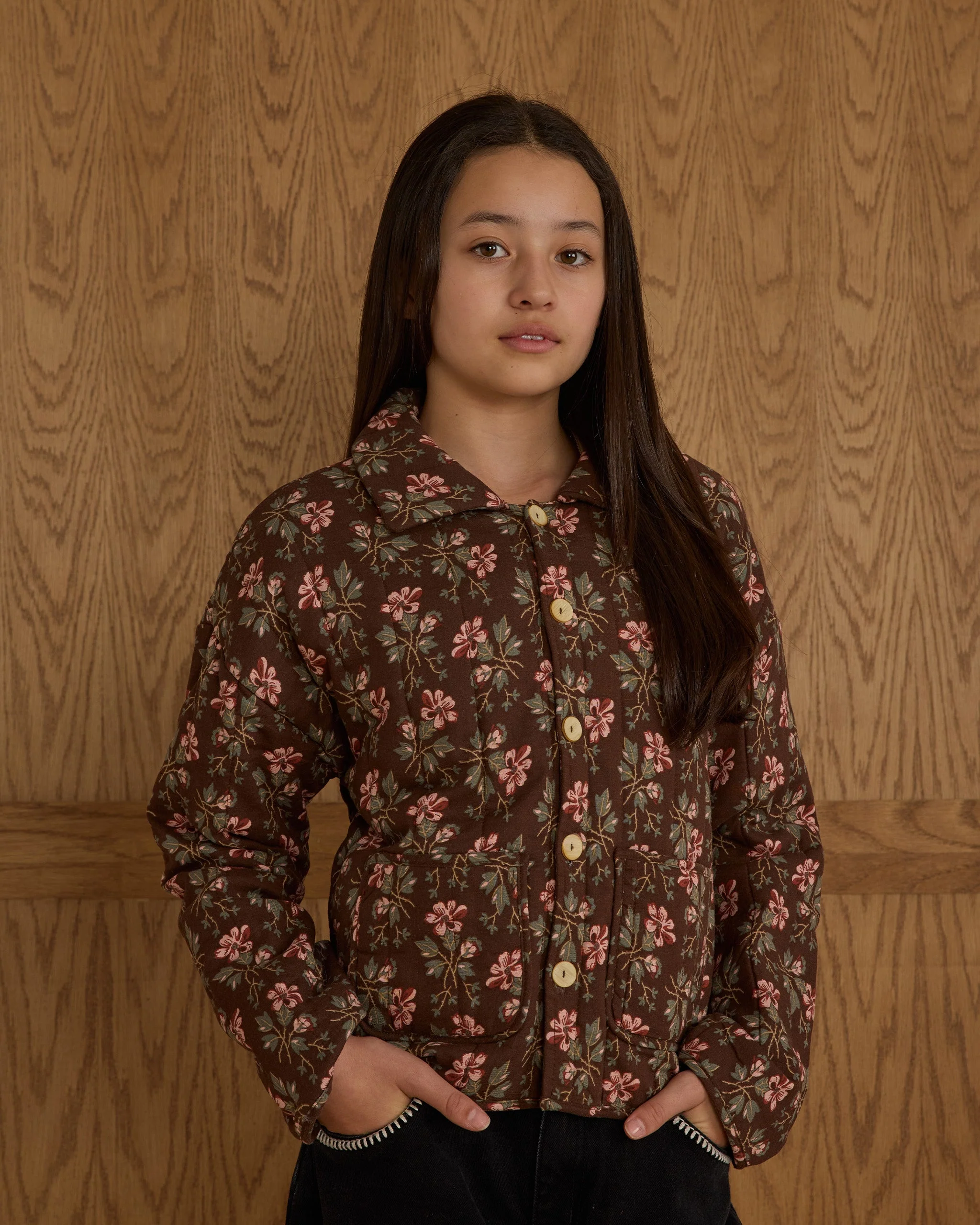 Quilted Collar Jacket || Winter Floral - Teen - Image 4