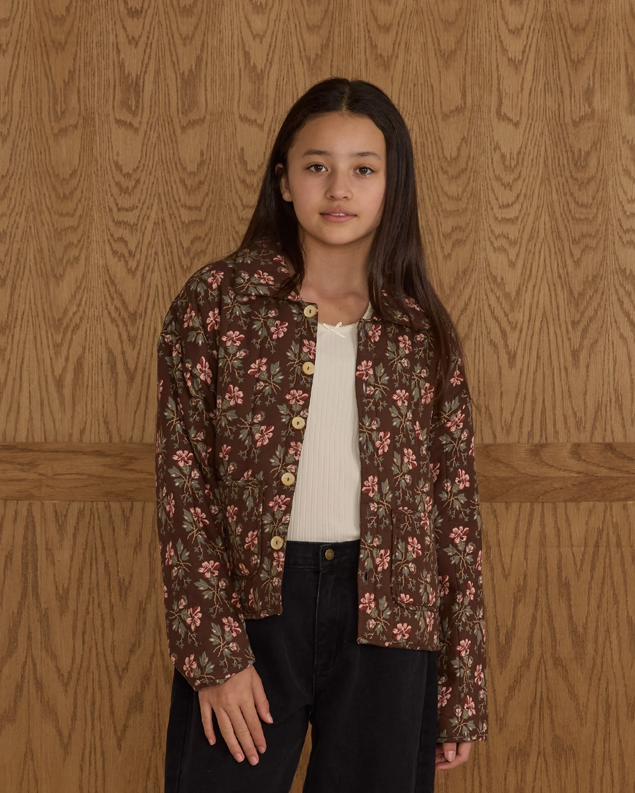 Quilted Collar Jacket || Winter Floral - Teen - Image 5