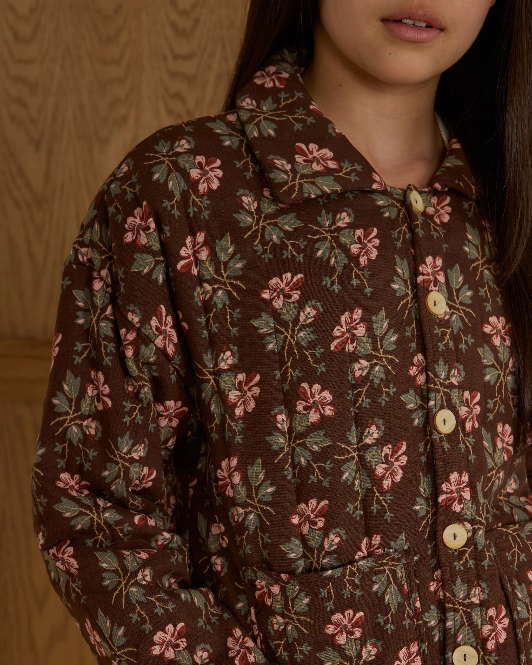 Quilted Collar Jacket || Winter Floral - Teen - Image 6