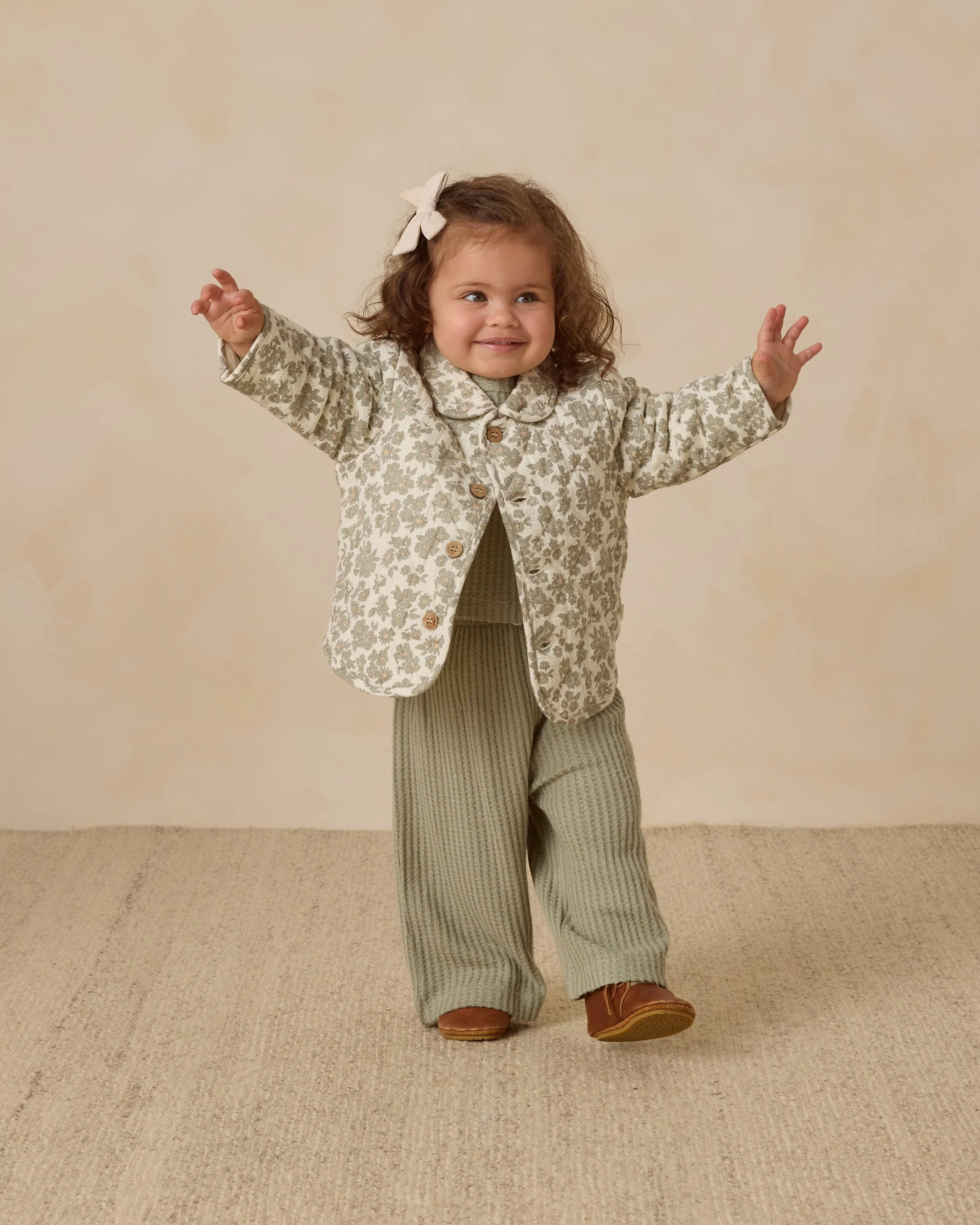 Quilted Jacket || Green Floral - Image 2