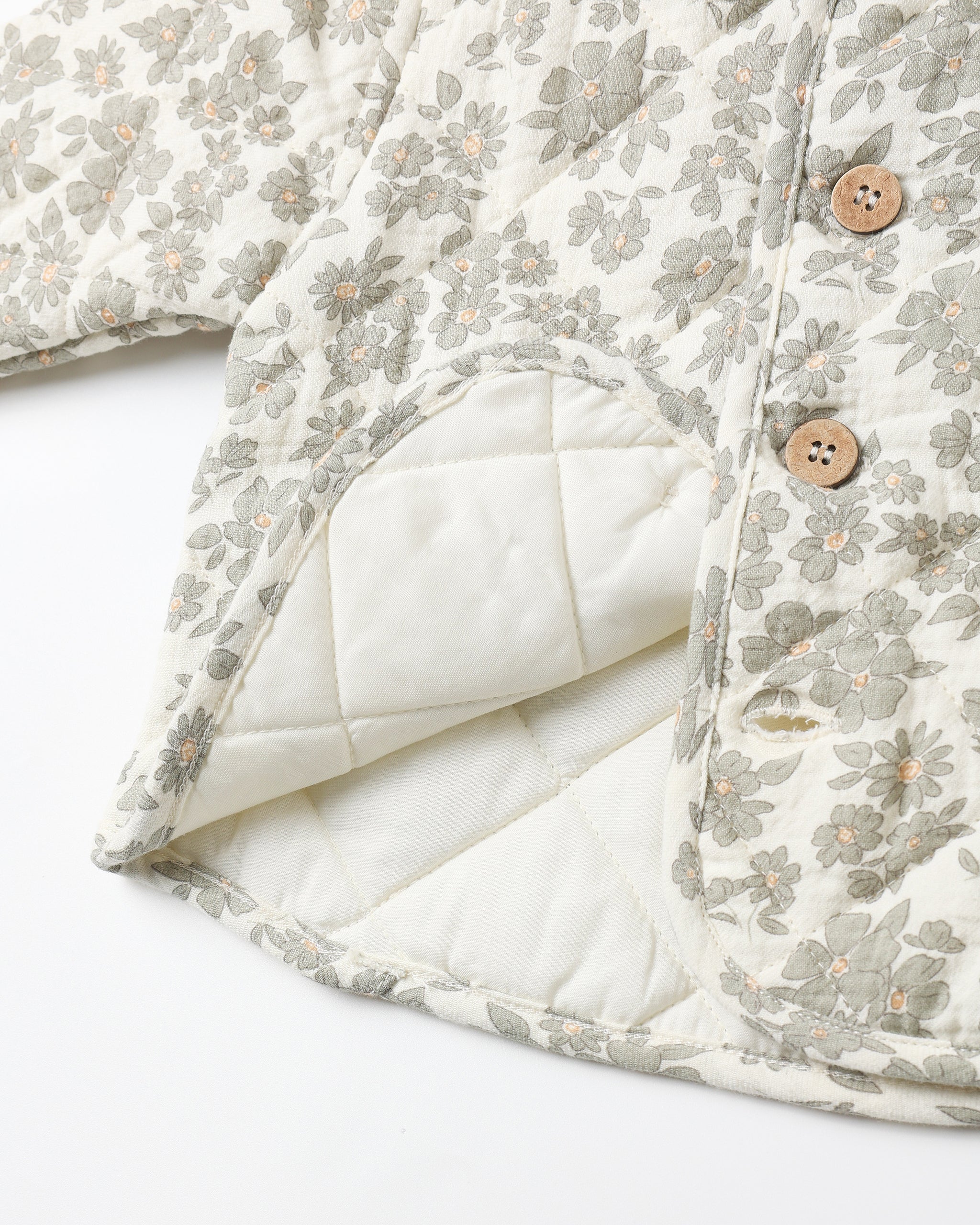 Quilted Jacket || Green Floral - Image 4