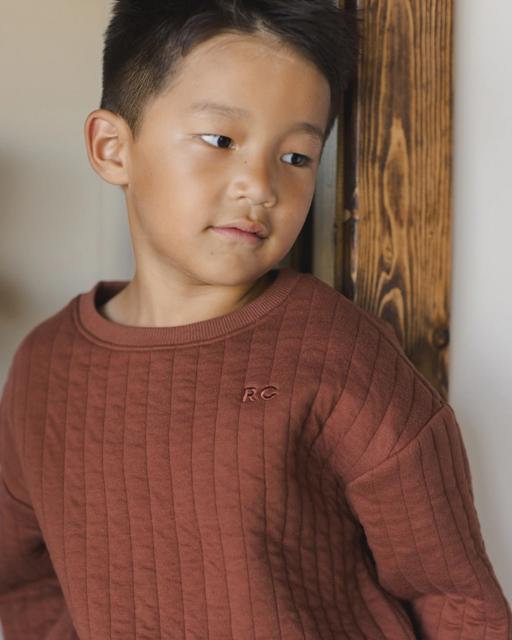 Quilted Sweatshirt || Brick - Image 3