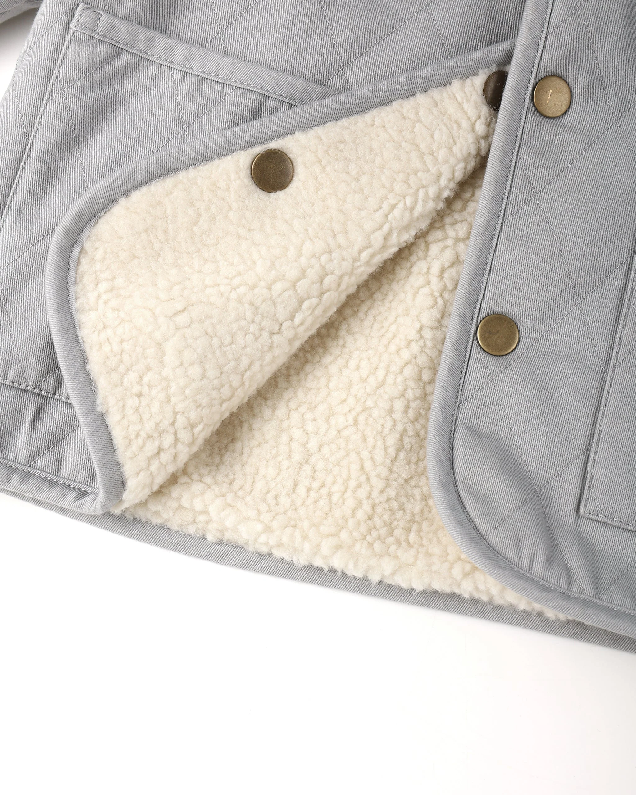 Quilted Winter Coat || Dusty Blue - Image 6