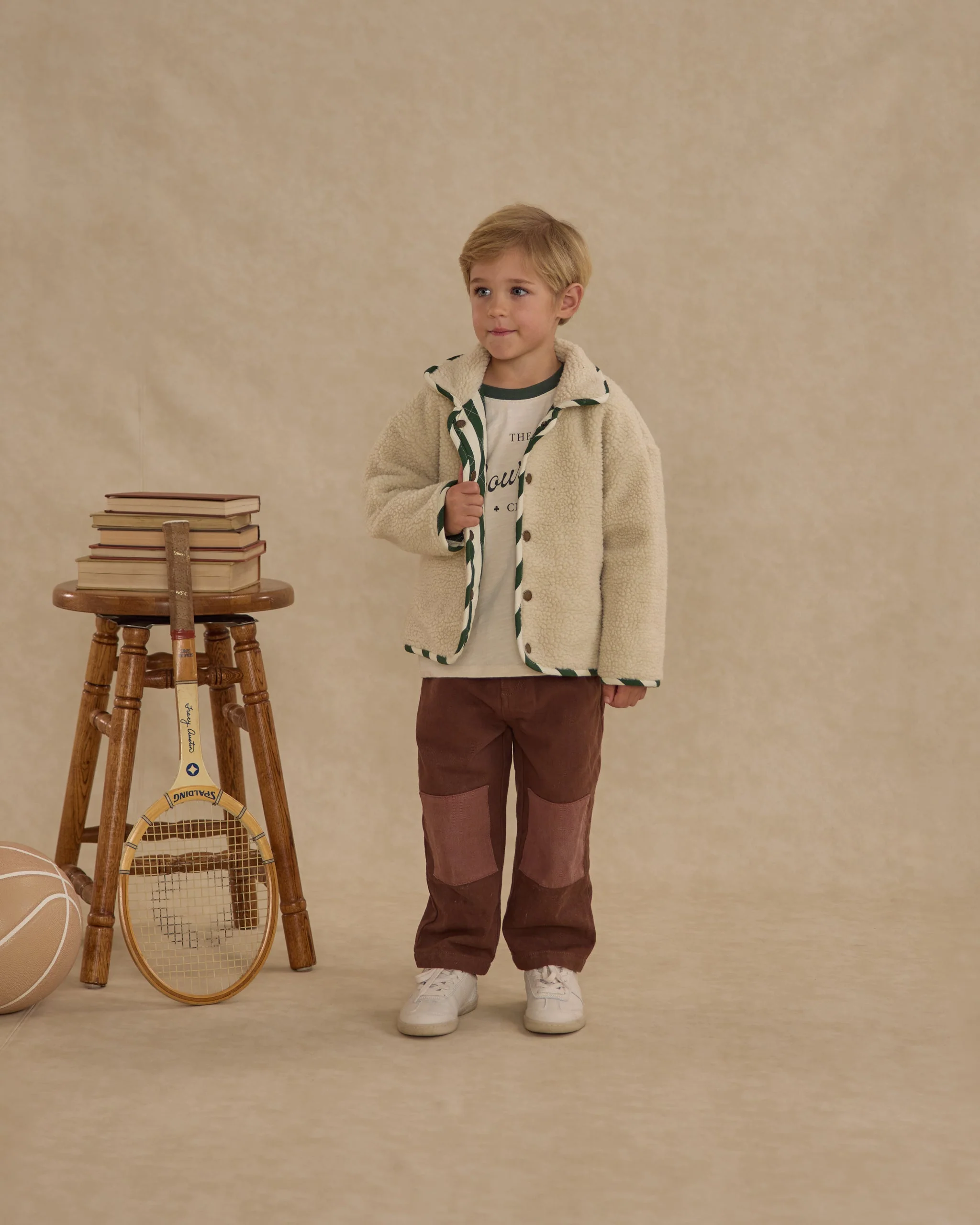 Quilted Winter Coat || Green Stripe - Image 3