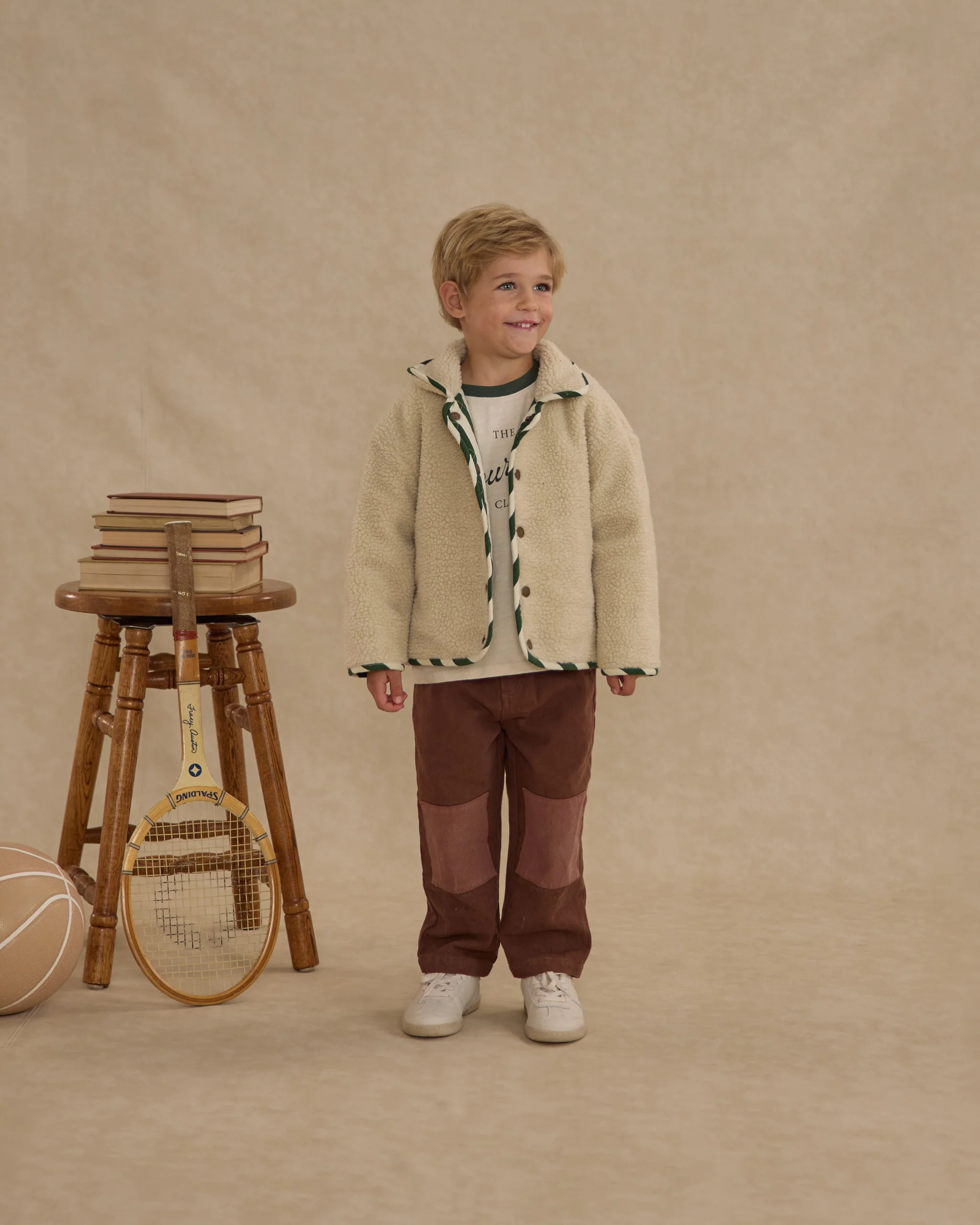 Quilted Winter Coat || Green Stripe - Image 6