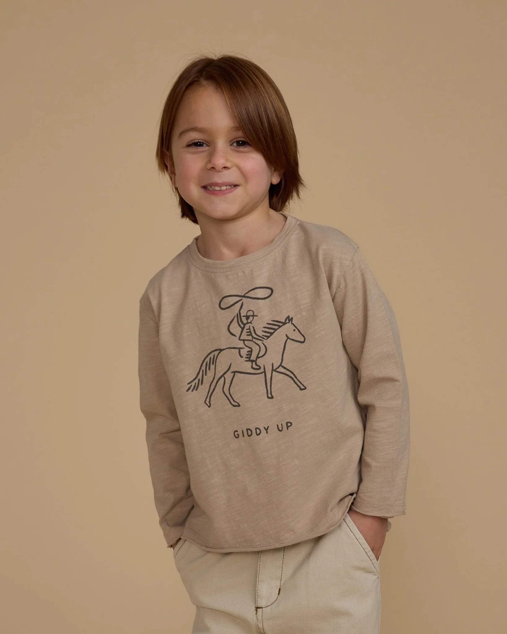Raw Edge Long Sleeve Tee || Giddy Up - Image 2