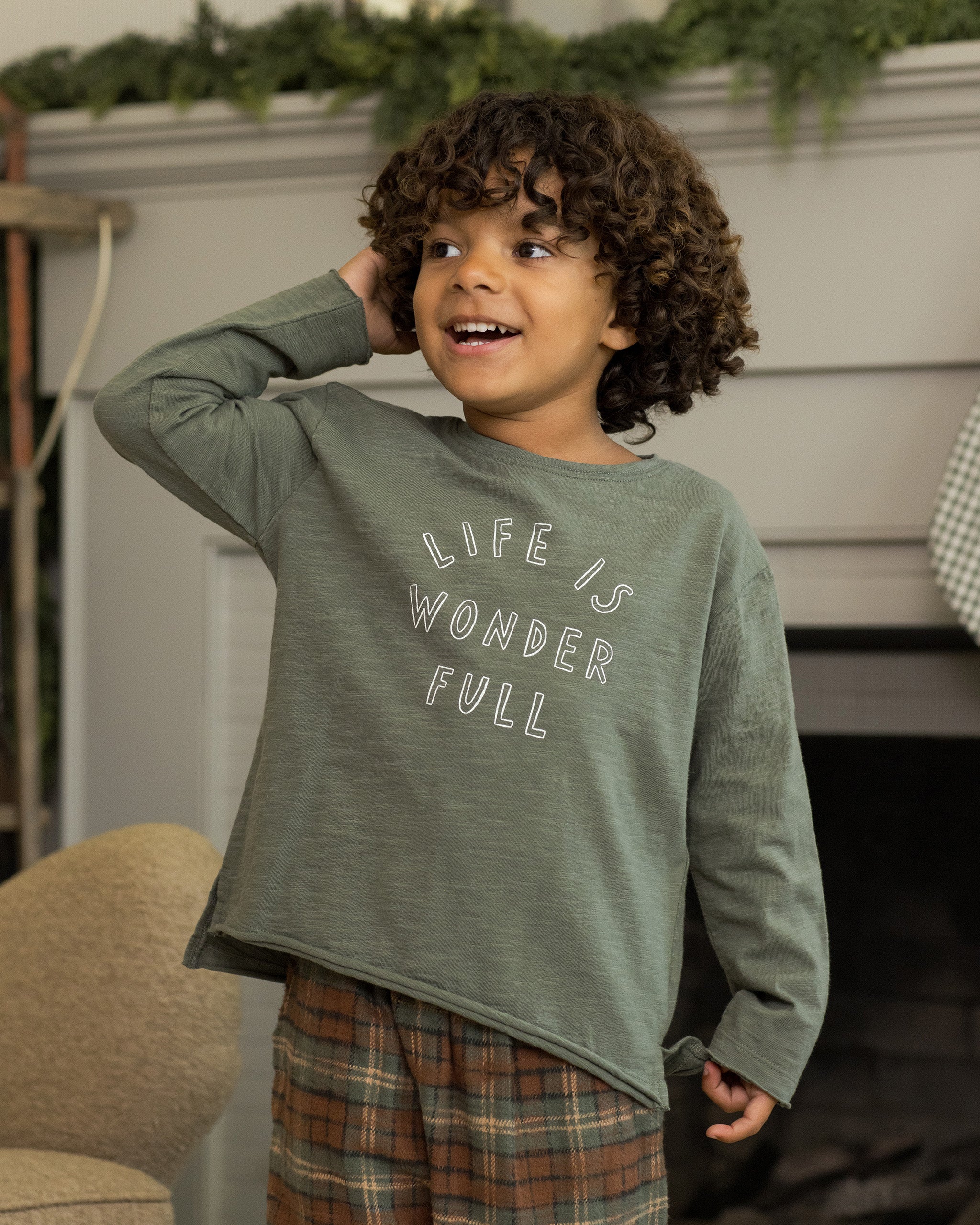 Raw Edge Long Sleeve Tee || Life Is Wonder Full - Image 3