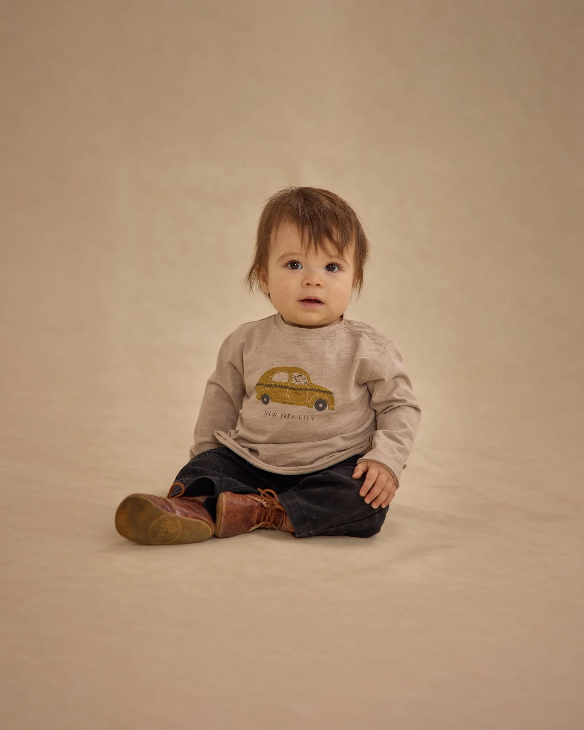 Raw Edge Long Sleeve Tee || Taxi - Image 2