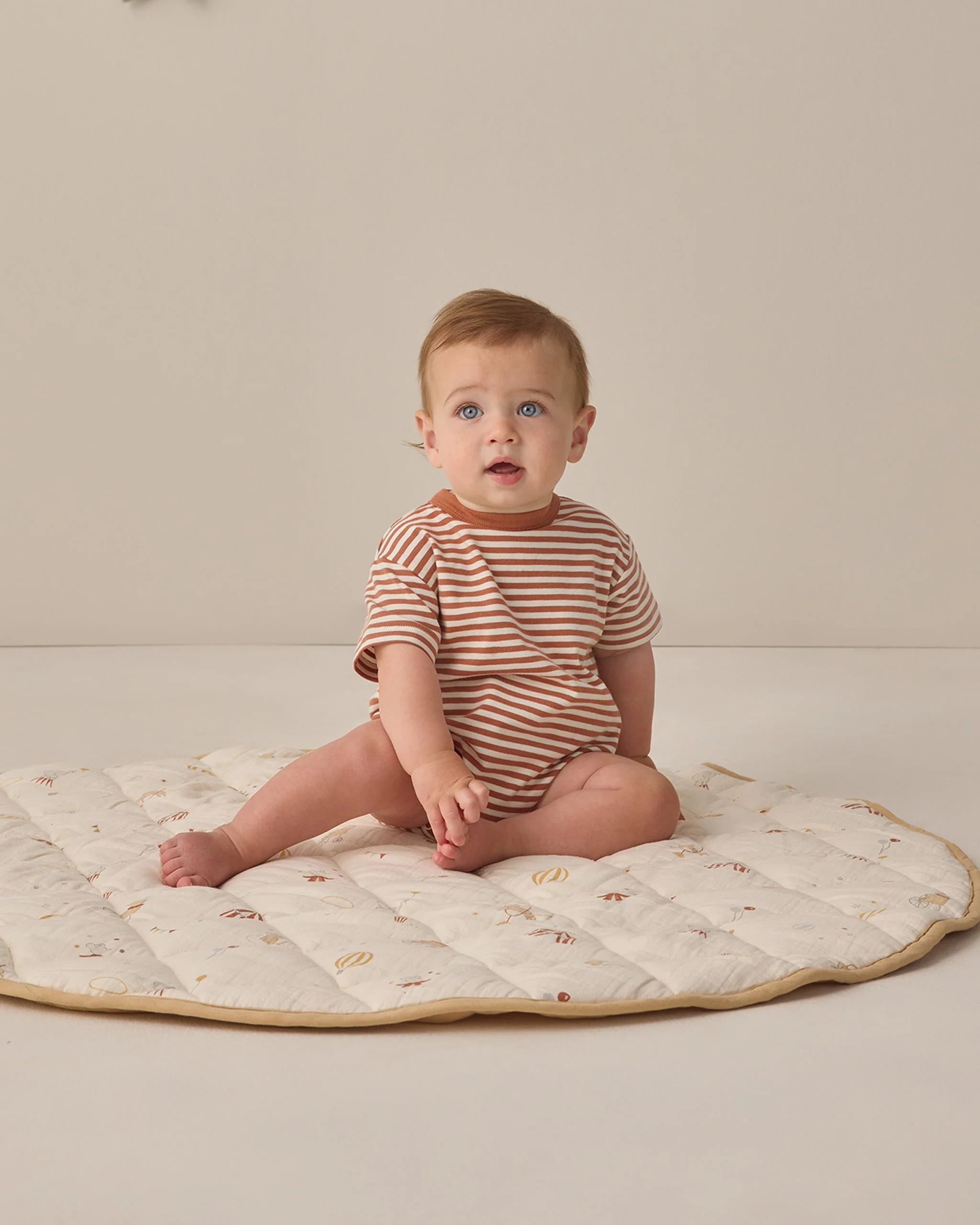 Relaxed Bubble Romper Poppy Stripe - Image 6