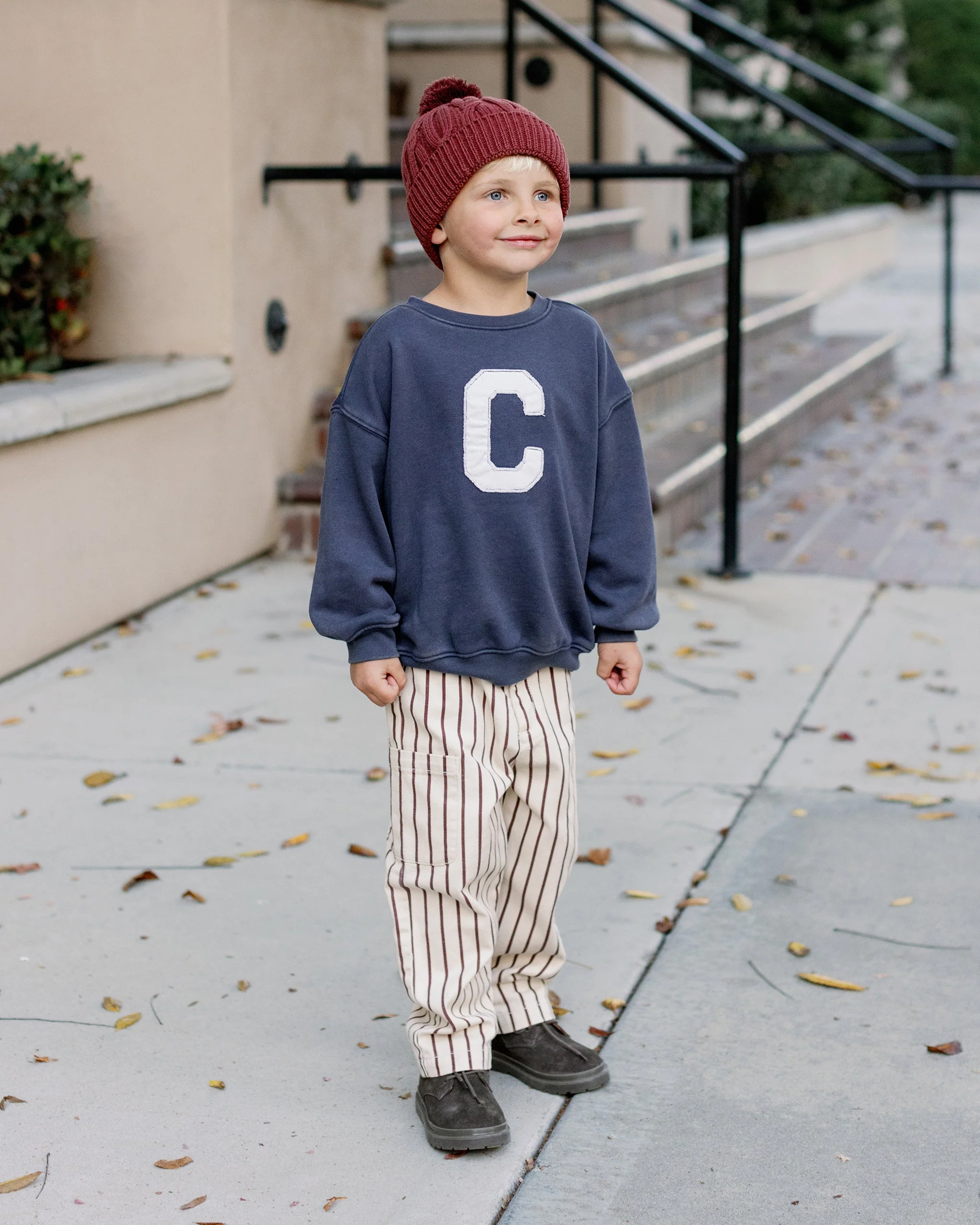 Relaxed Cargo Pant || Burgundy Pinstripe - Image 5