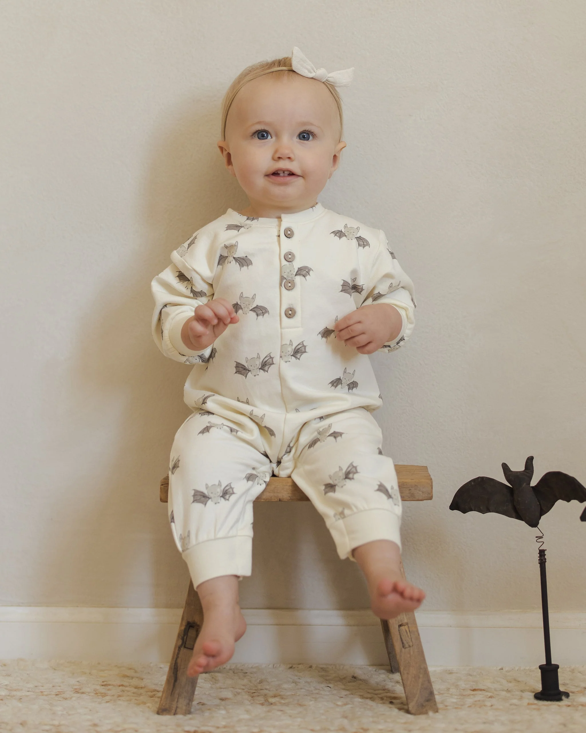 Relaxed Fleece Jumpsuit || Bats - Image 2