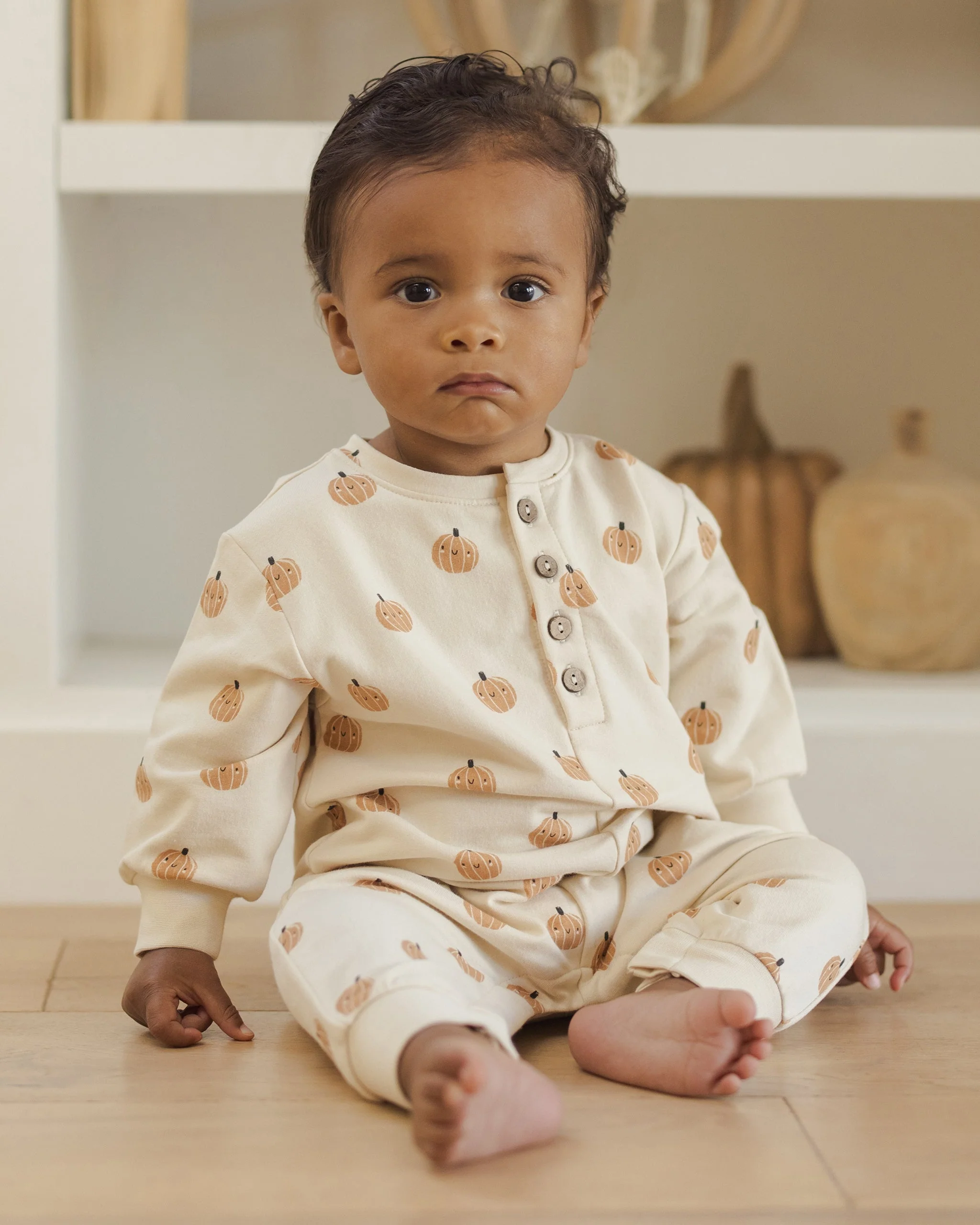 Relaxed Fleece Jumpsuit || Smiley Pumpkins - Image 2